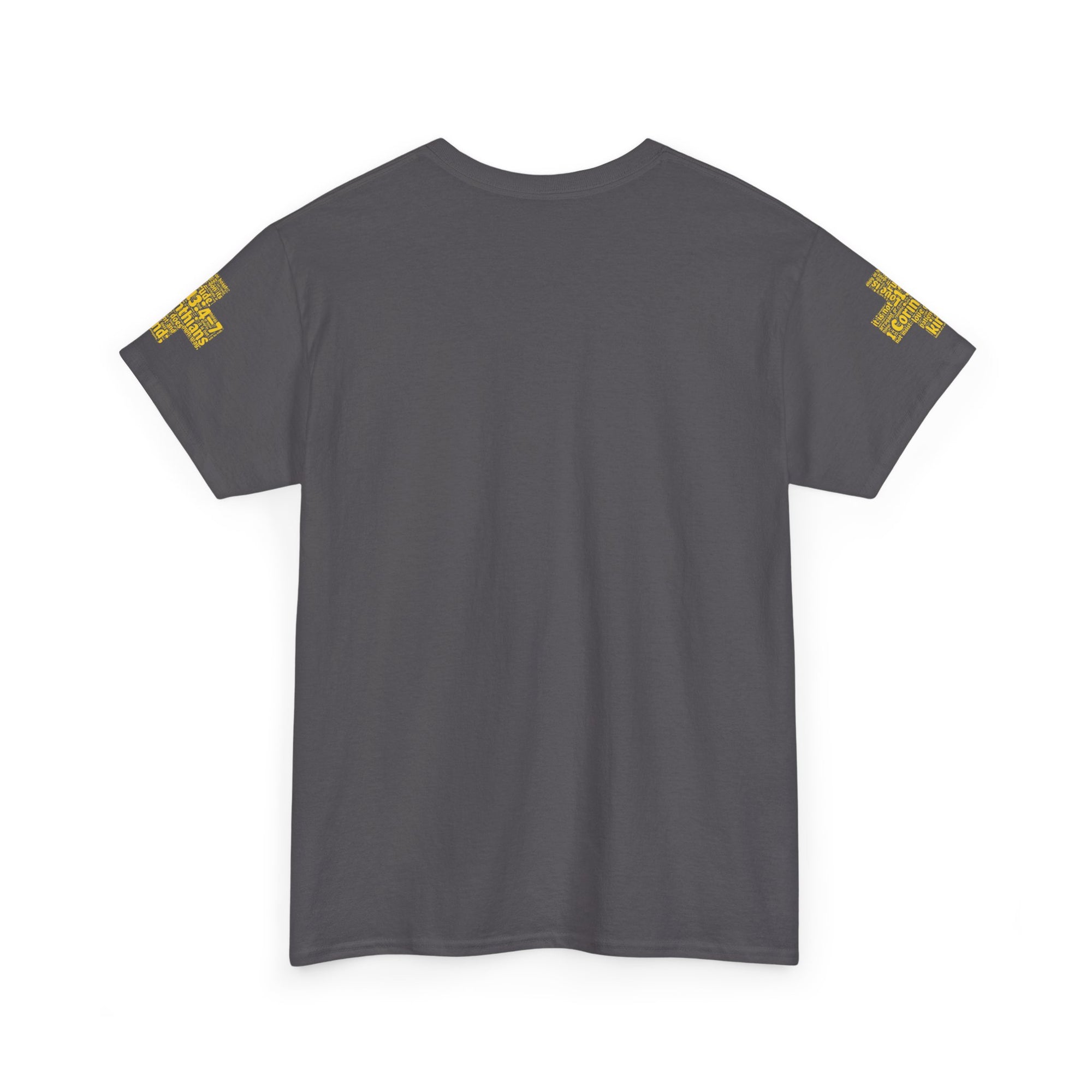 Cross Typography Unisex Tee - Corinthians 13: 4-7