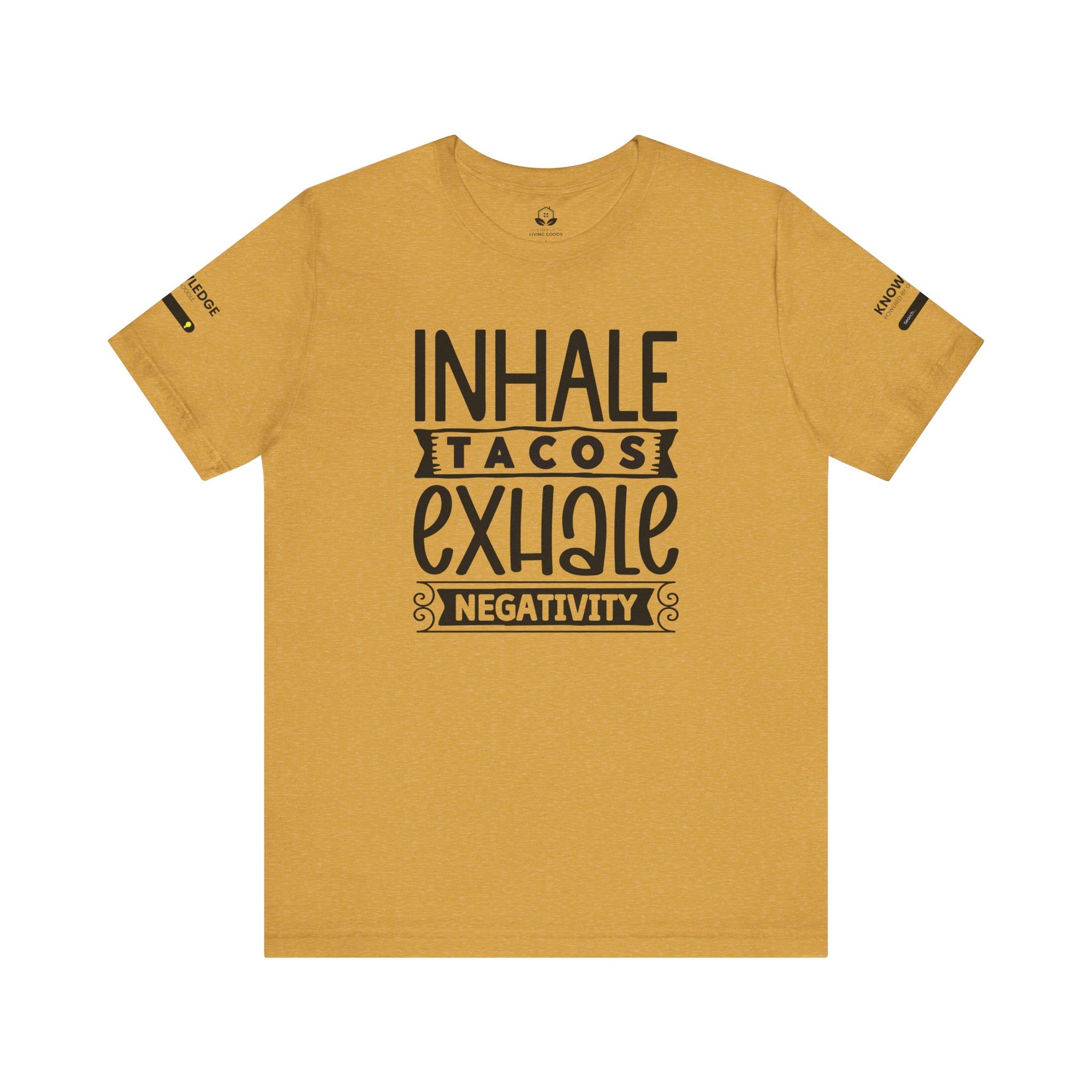 Unisex Jersey Tee with 'Inhale Tacos Exhale Negativity' Quote - Perfect for Everyday Wear