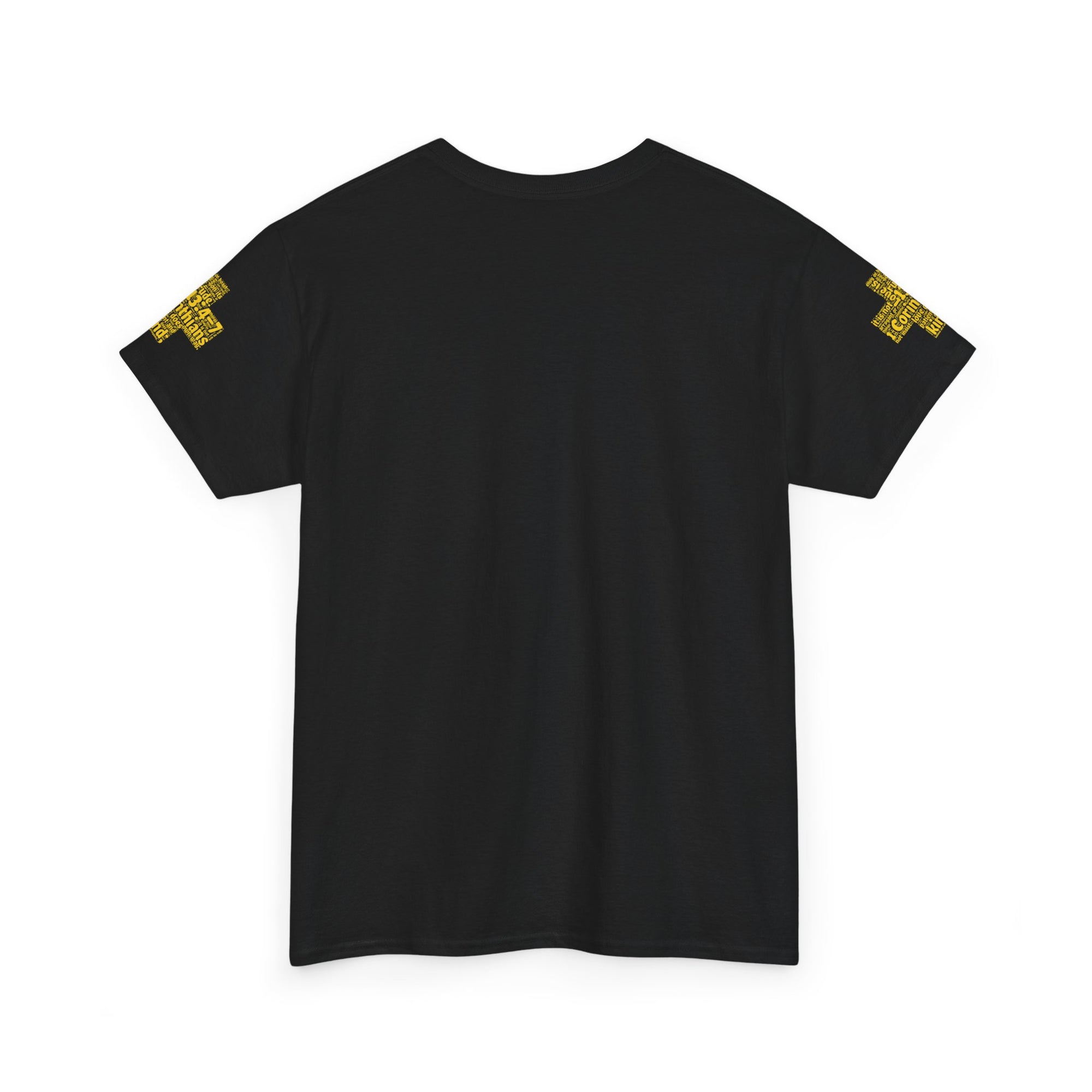 Cross Typography Unisex Tee - Corinthians 13: 4-7
