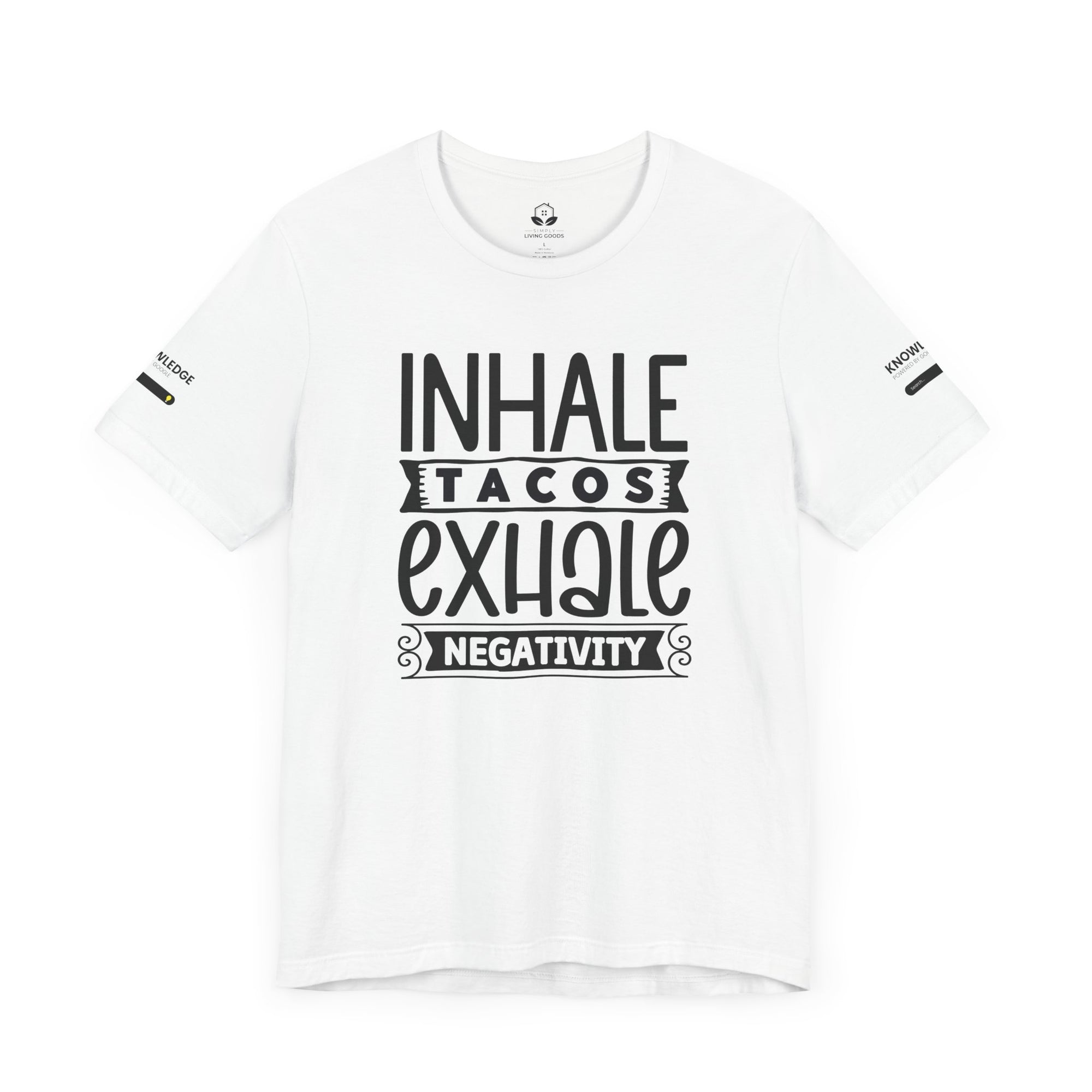 Unisex Jersey Tee with 'Inhale Tacos Exhale Negativity' Quote - Perfect for Everyday Wear