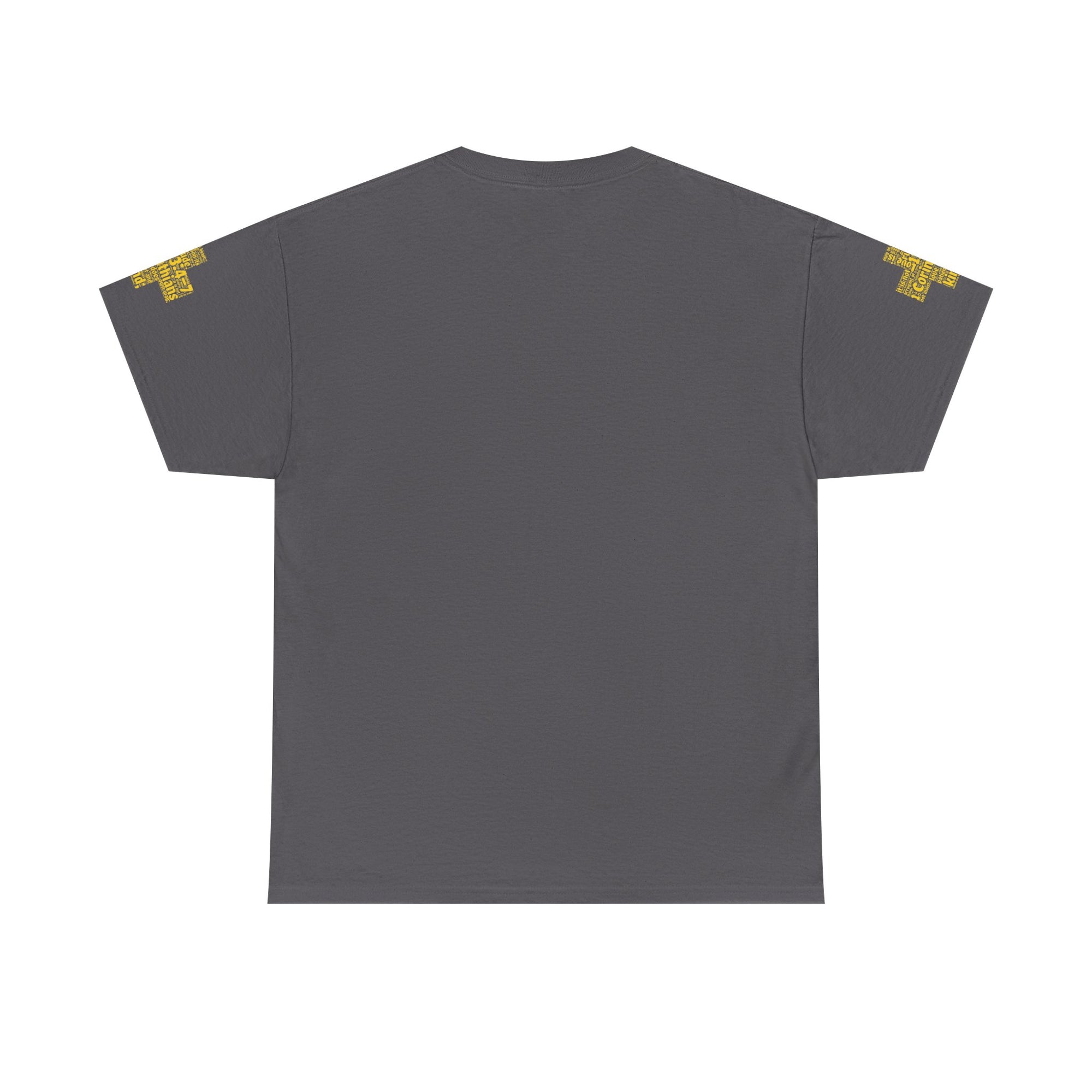 Cross Typography Unisex Tee - Corinthians 13: 4-7