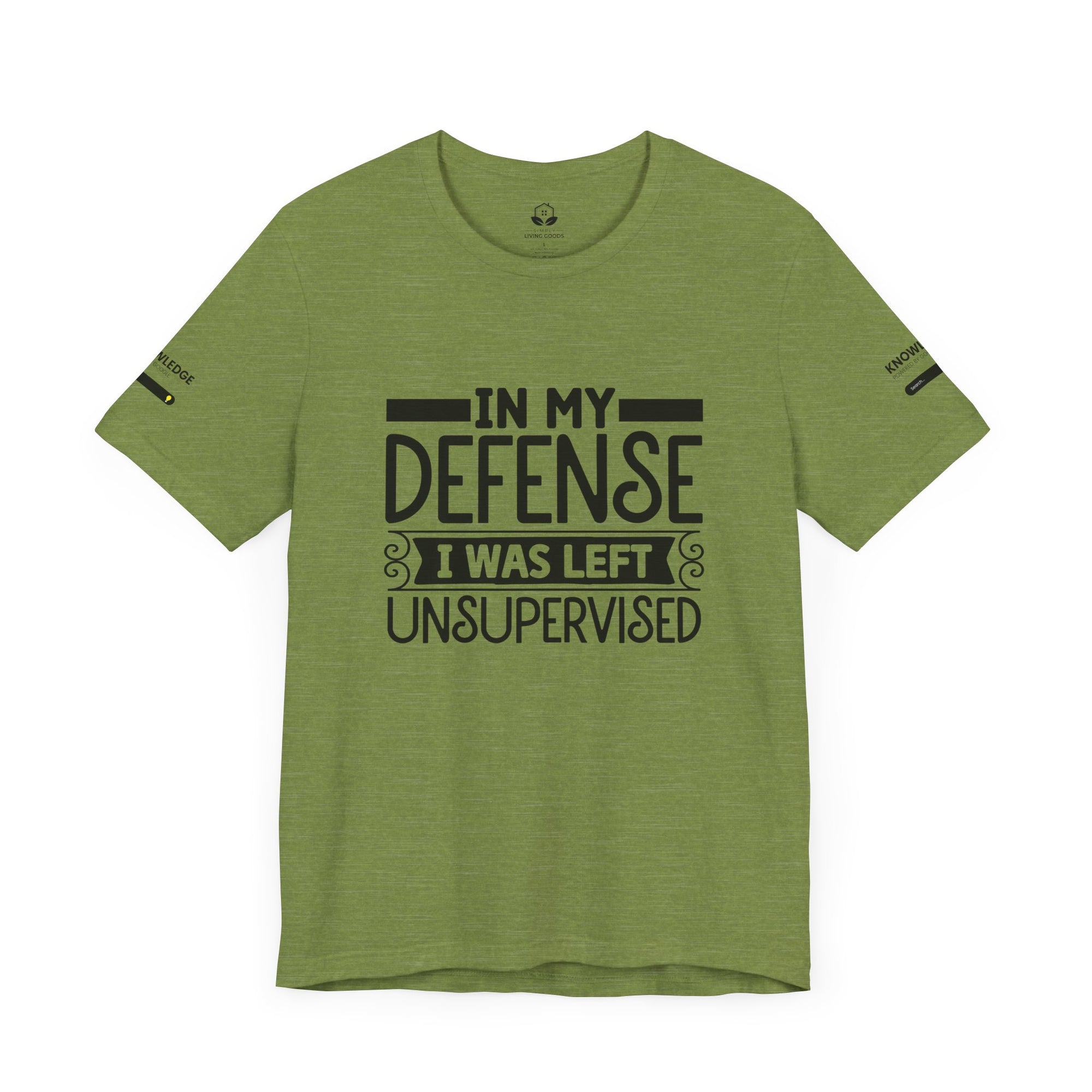 Unisex Jersey Tee with 'In My Defense I was Left Unsupervised' Quote - Perfect for Everyday Wear