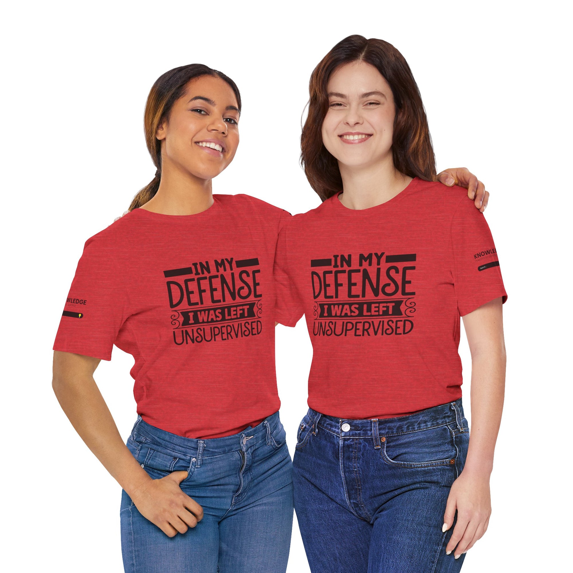 Unisex Jersey Tee with 'In My Defense I was Left Unsupervised' Quote - Perfect for Everyday Wear