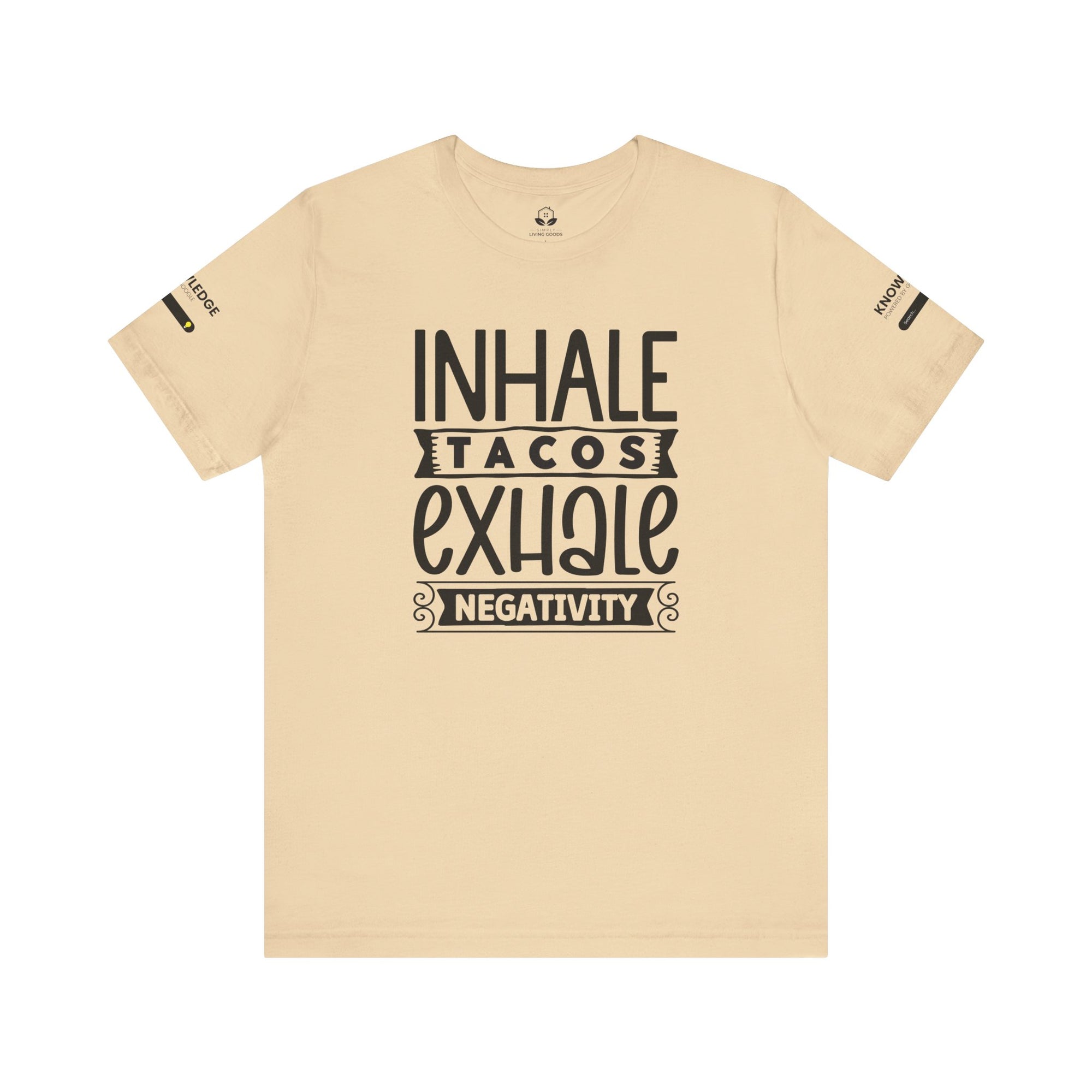 Unisex Jersey Tee with 'Inhale Tacos Exhale Negativity' Quote - Perfect for Everyday Wear