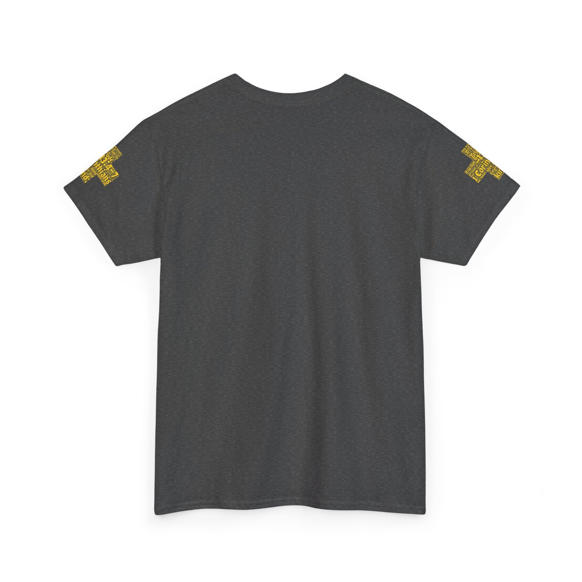 Cross Typography Unisex Tee - Corinthians 13: 4-7