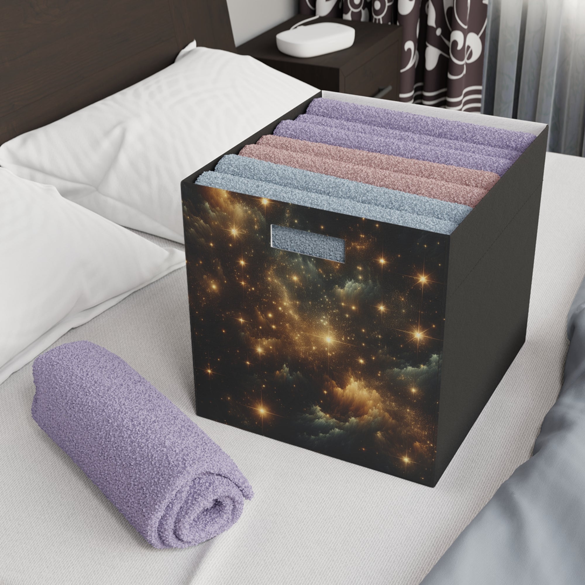 Galaxy-Themed Felt Storage Box - Stylish Organizer for Home Decor