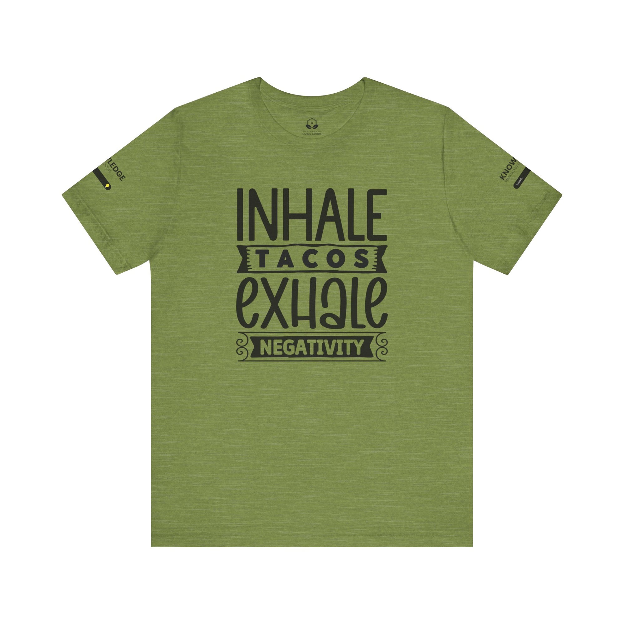 Unisex Jersey Tee with 'Inhale Tacos Exhale Negativity' Quote - Perfect for Everyday Wear