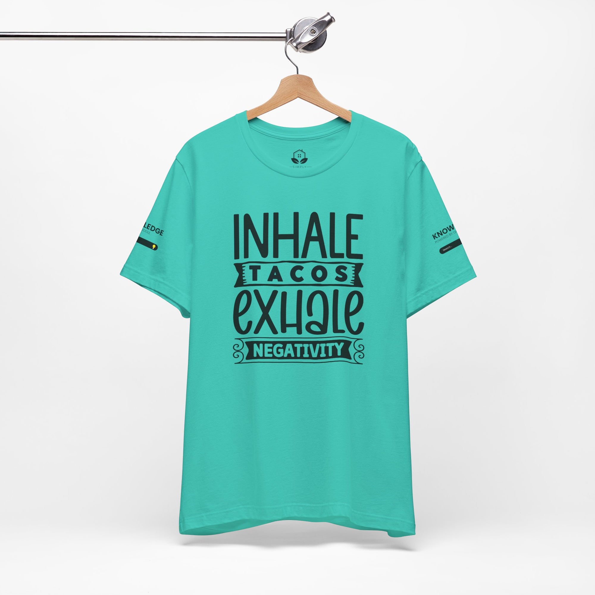 Unisex Jersey Tee with 'Inhale Tacos Exhale Negativity' Quote - Perfect for Everyday Wear