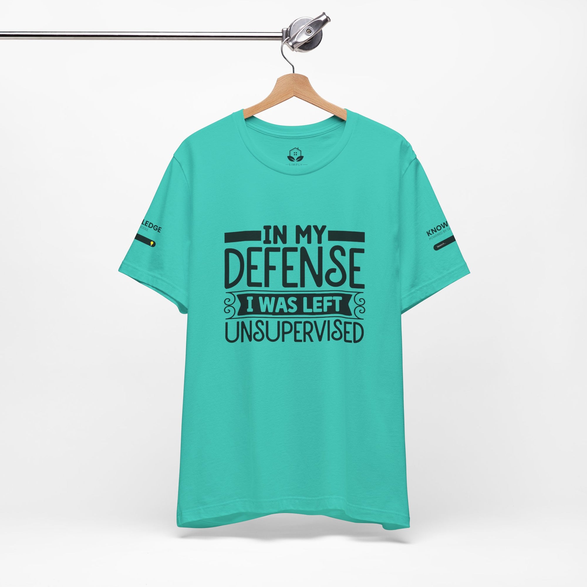 Unisex Jersey Tee with 'In My Defense I was Left Unsupervised' Quote - Perfect for Everyday Wear
