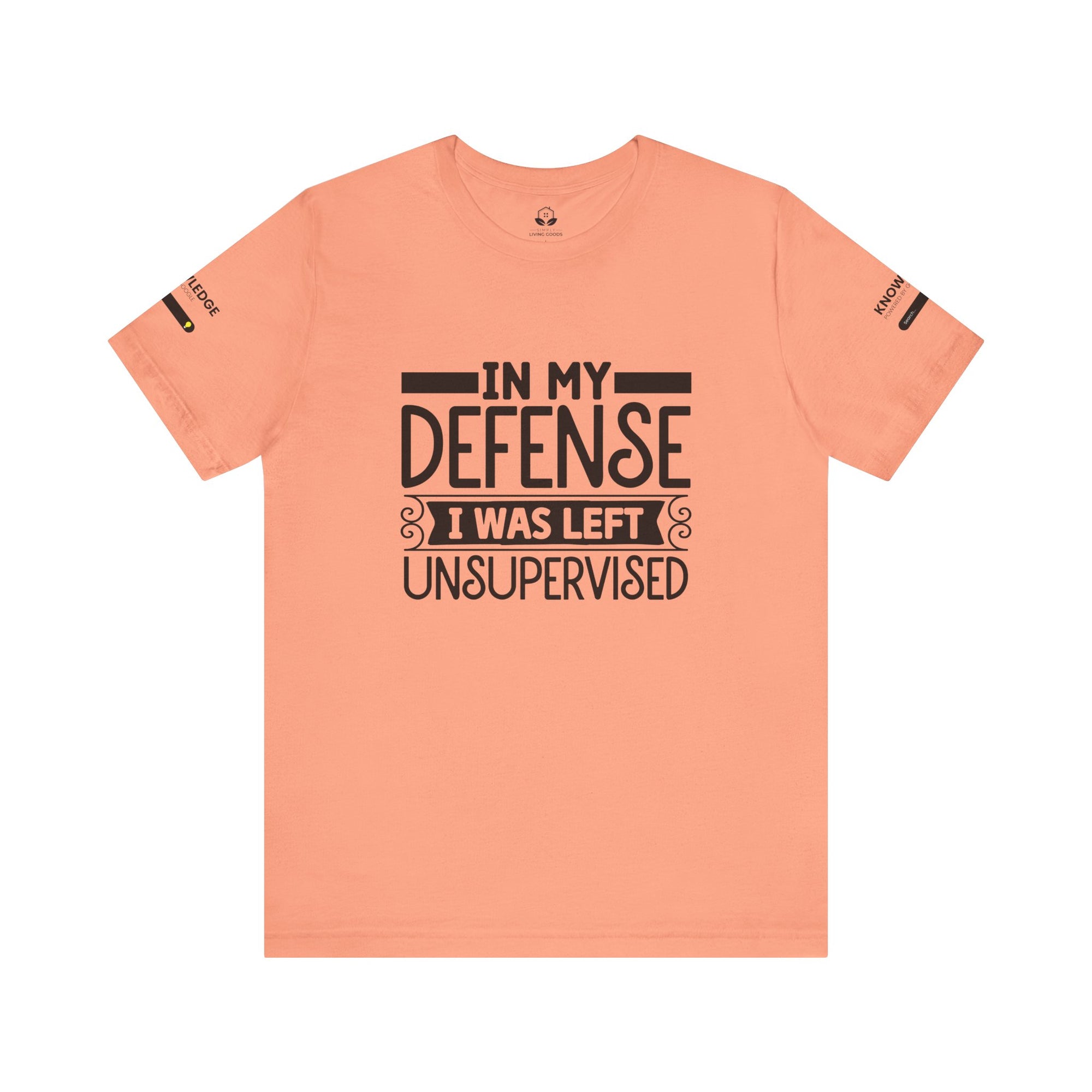 Unisex Jersey Tee with 'In My Defense I was Left Unsupervised' Quote - Perfect for Everyday Wear