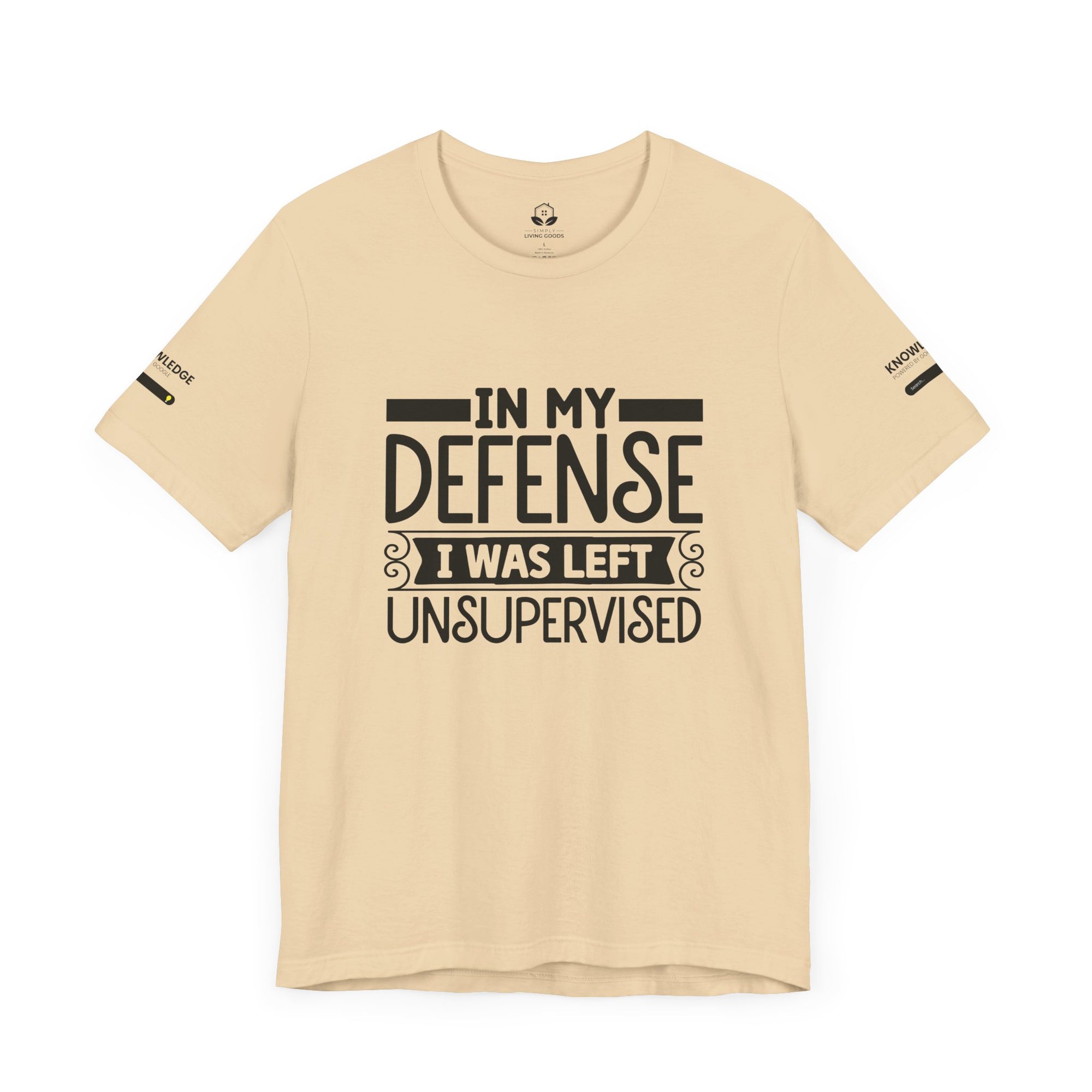 Unisex Jersey Tee with 'In My Defense I was Left Unsupervised' Quote - Perfect for Everyday Wear