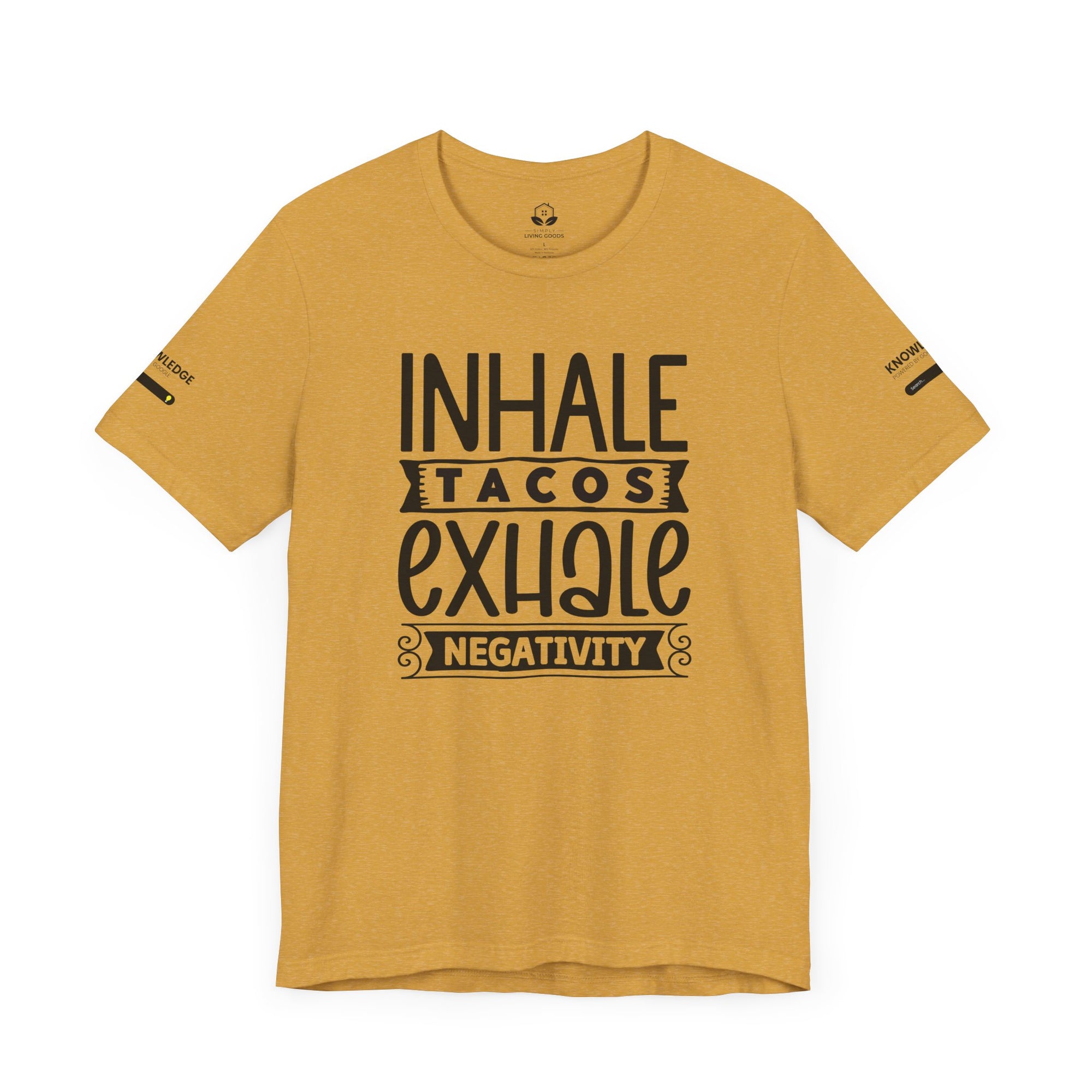 Unisex Jersey Tee with 'Inhale Tacos Exhale Negativity' Quote - Perfect for Everyday Wear