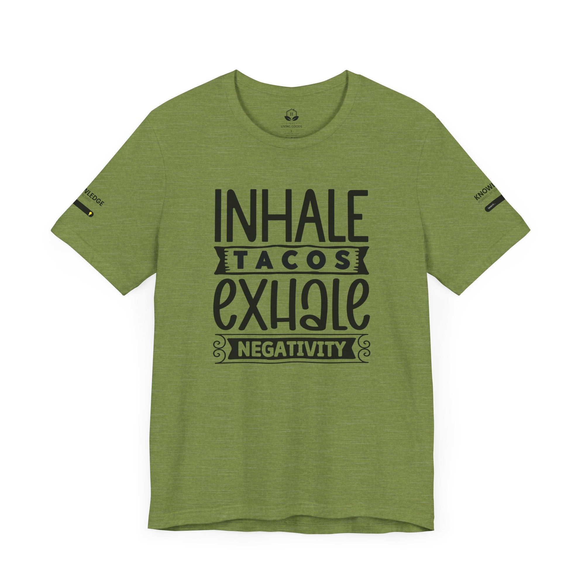 Unisex Jersey Tee with 'Inhale Tacos Exhale Negativity' Quote - Perfect for Everyday Wear