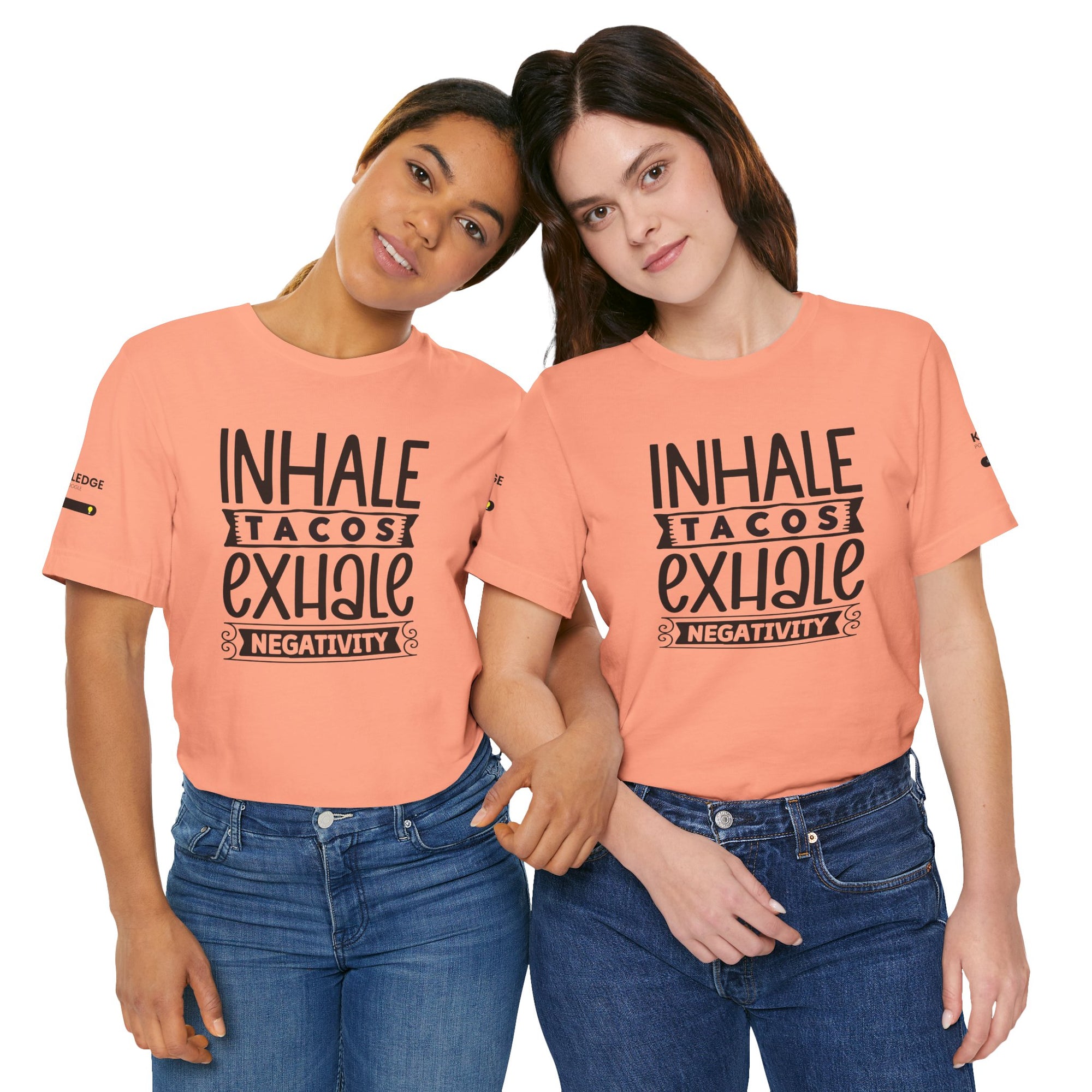 Unisex Jersey Tee with 'Inhale Tacos Exhale Negativity' Quote - Perfect for Everyday Wear