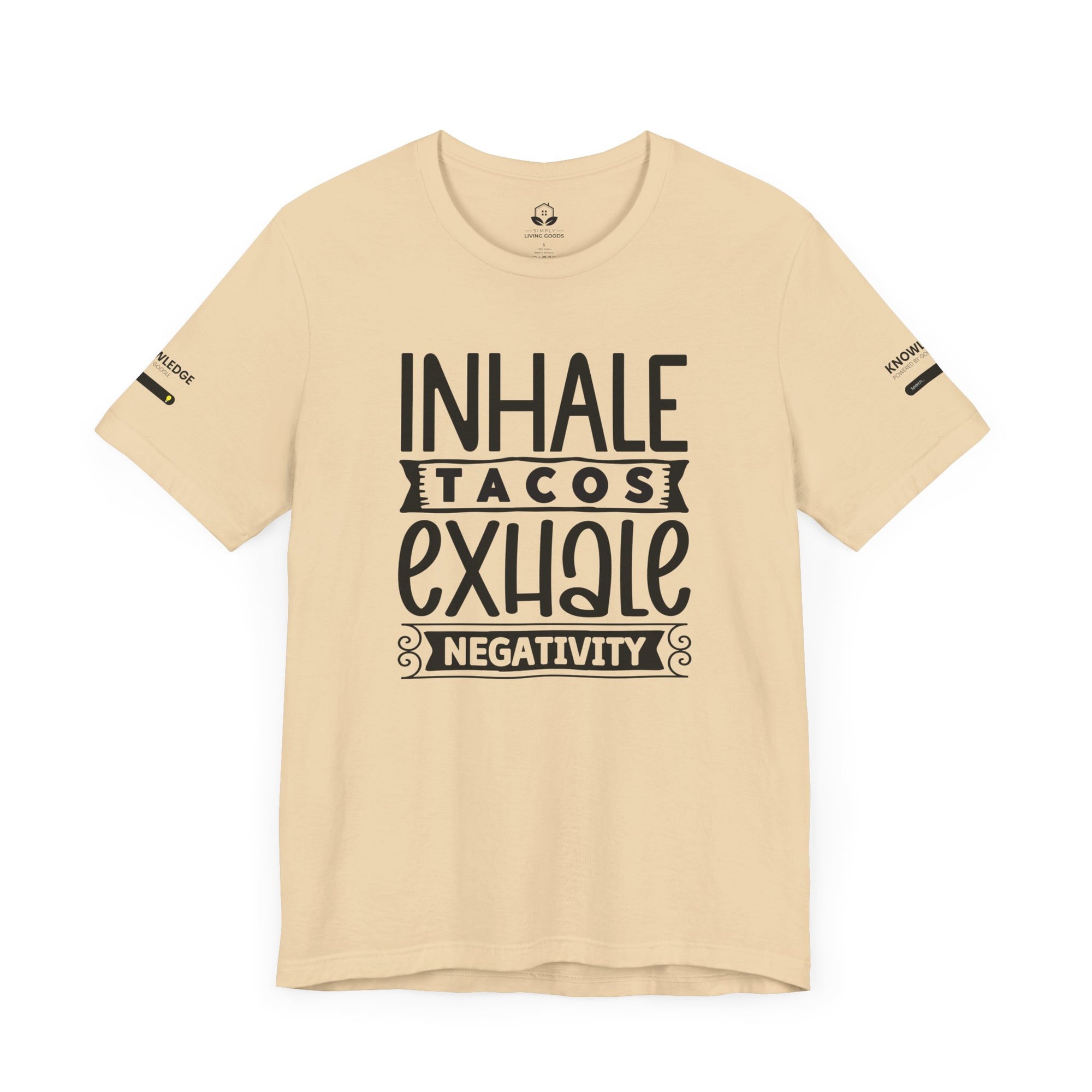 Unisex Jersey Tee with 'Inhale Tacos Exhale Negativity' Quote - Perfect for Everyday Wear