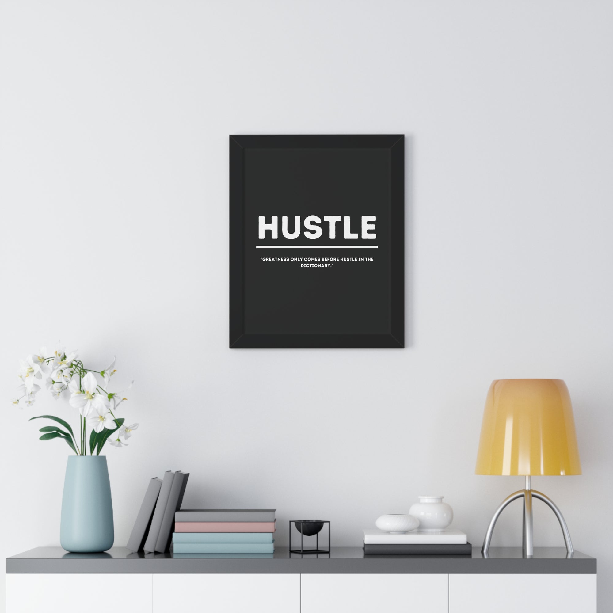 Minimalist in Black (Hustle) - Framed Vertical Poster