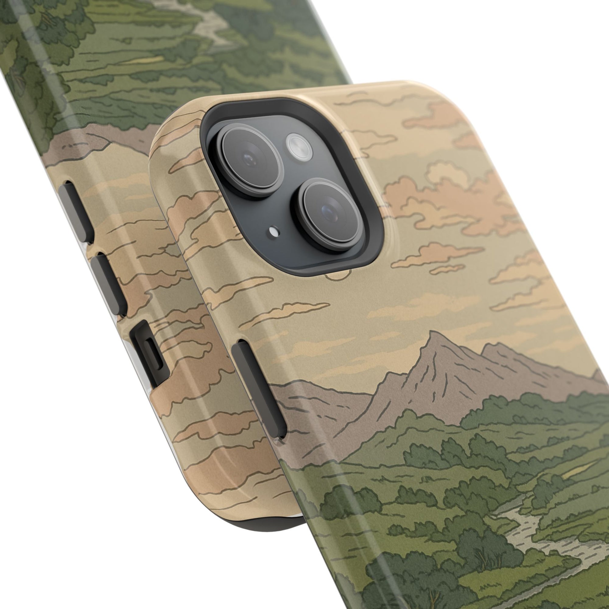Nature-Inspired Magnetic Tough Case for iPhone, Phone Protection, Adventure Gift, Outdoor Lover, Earthy Aesthetic