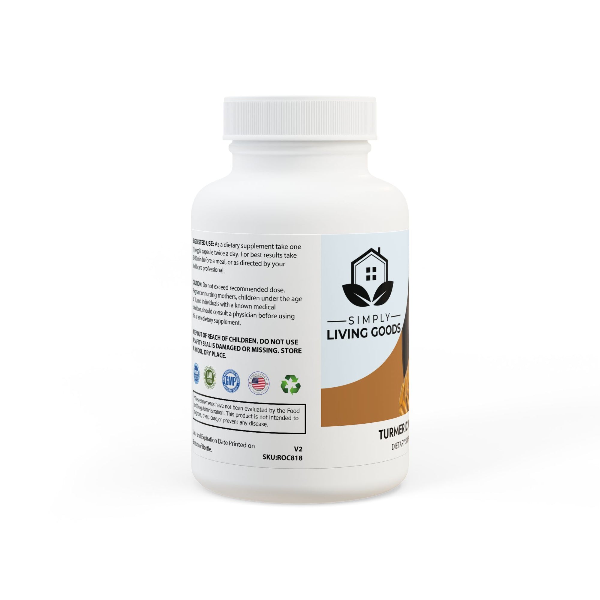 Turmeric with BioPerine® (Black Pepper Fruit Extract) Supplement (60 Capsules)