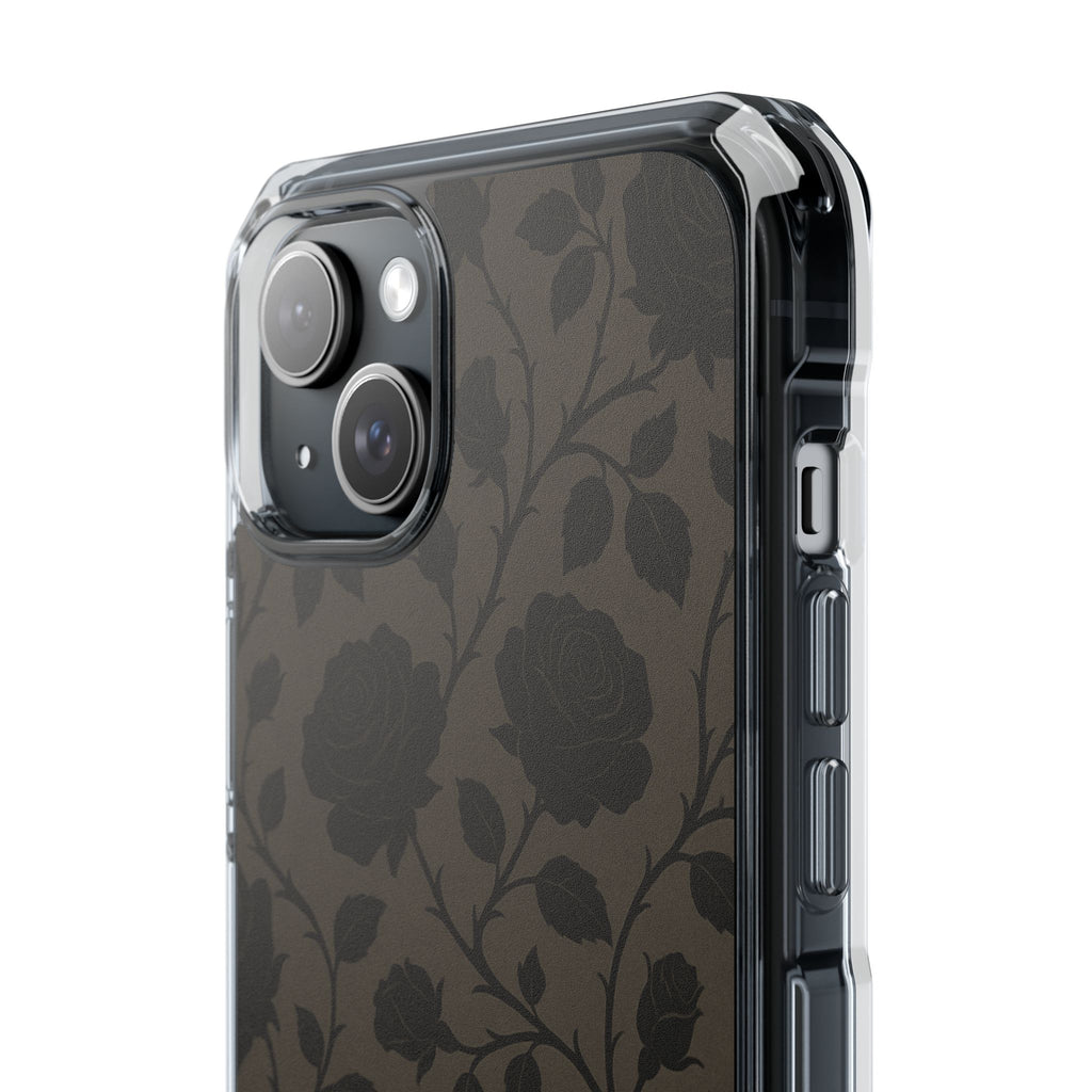 Floral Phone Case - Elegant Rose Design, Magnetic Clear Impact Case for iPhone, Stylish Phone Cover, Gifts for Her, Floral Lover