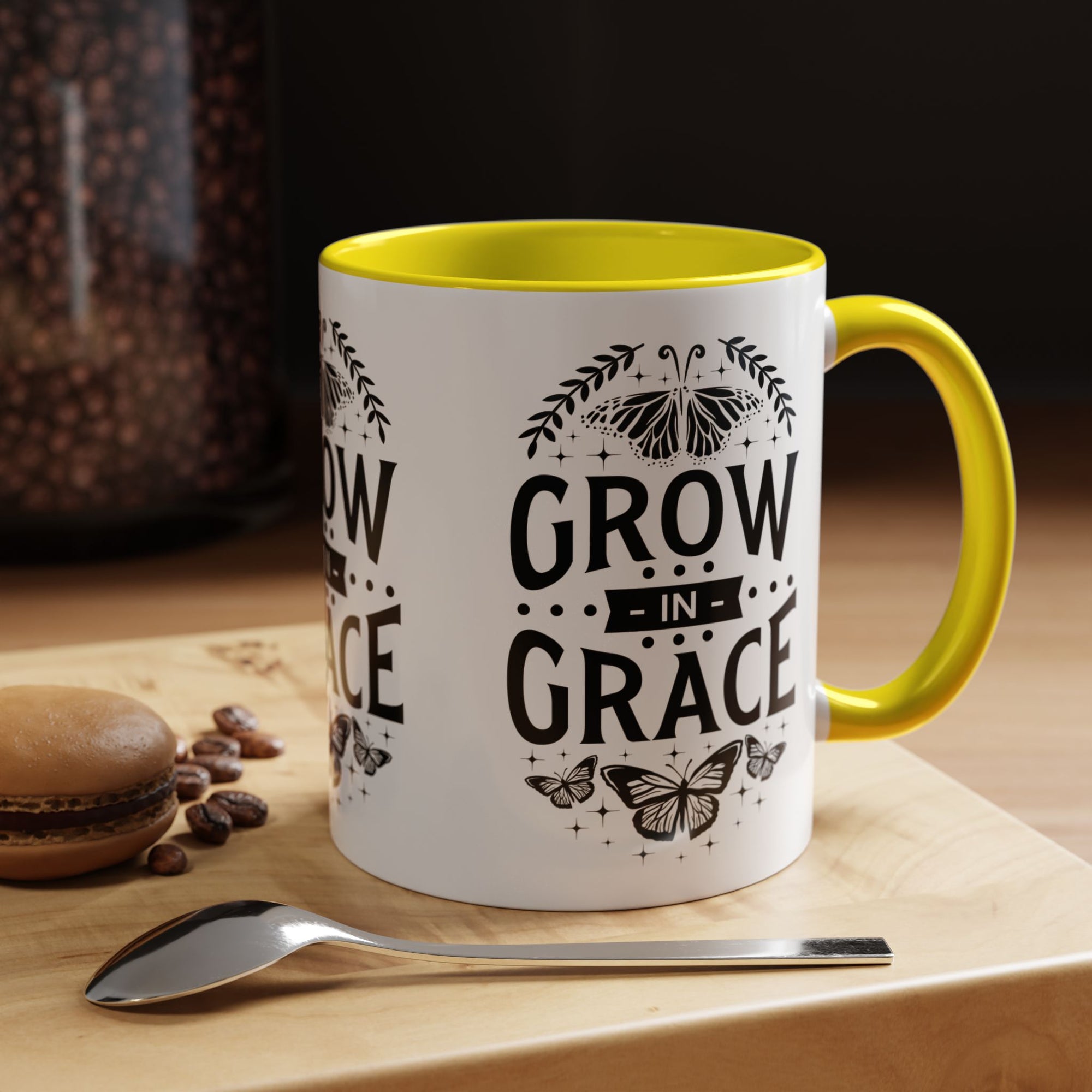 Grow in Grace Accent Coffee Mug - Inspirational Design