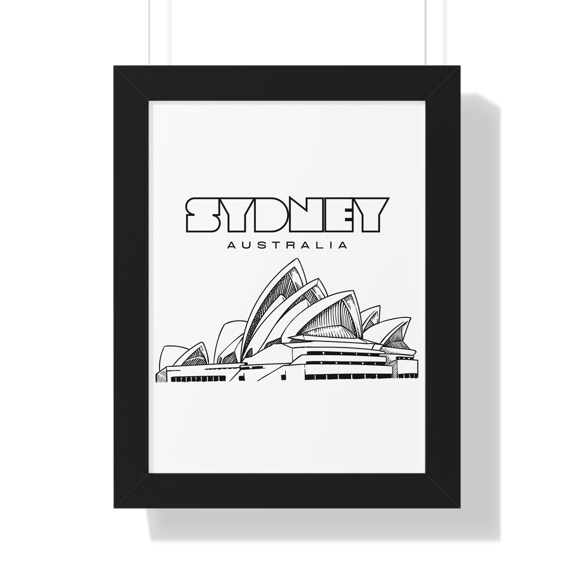 Aesthetic Sydney in White - Framed Vertical Poster