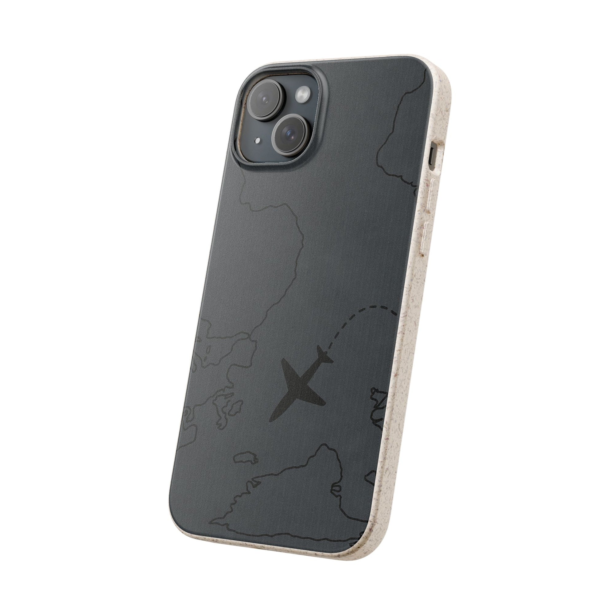 Airplane Map Biodegradable Phone Case, Eco-Friendly Phone Cover, Travel Gift, Sustainable Accessory, Nature Lover Gift