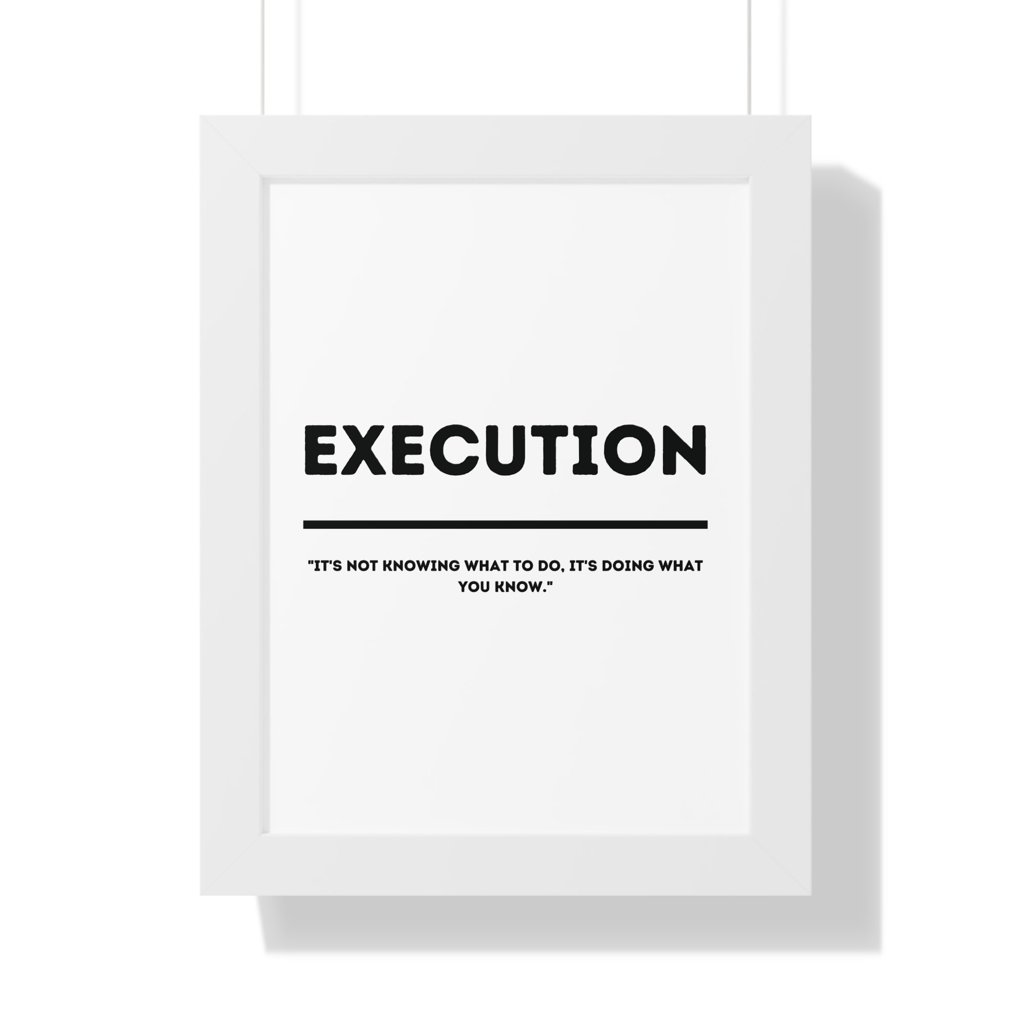 Minimalist in White (Execution) - Framed Vertical Poster