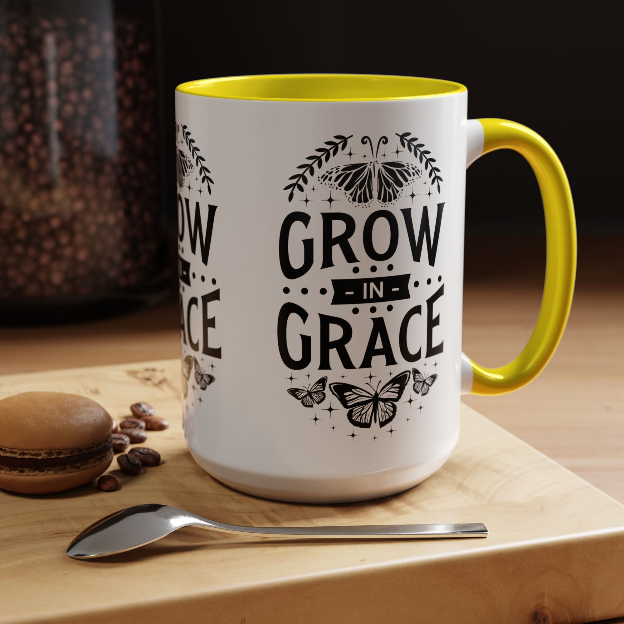 Grow in Grace Accent Coffee Mug - Inspirational Design