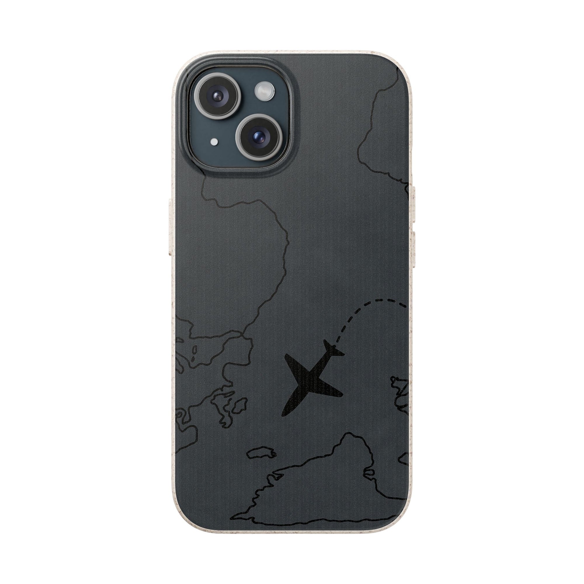 Airplane Map Biodegradable Phone Case, Eco-Friendly Phone Cover, Travel Gift, Sustainable Accessory, Nature Lover Gift