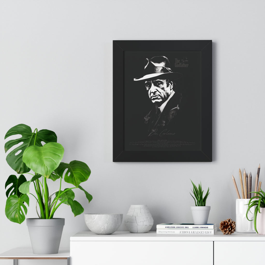 Don Corleone in Black - Framed Vertical Poster