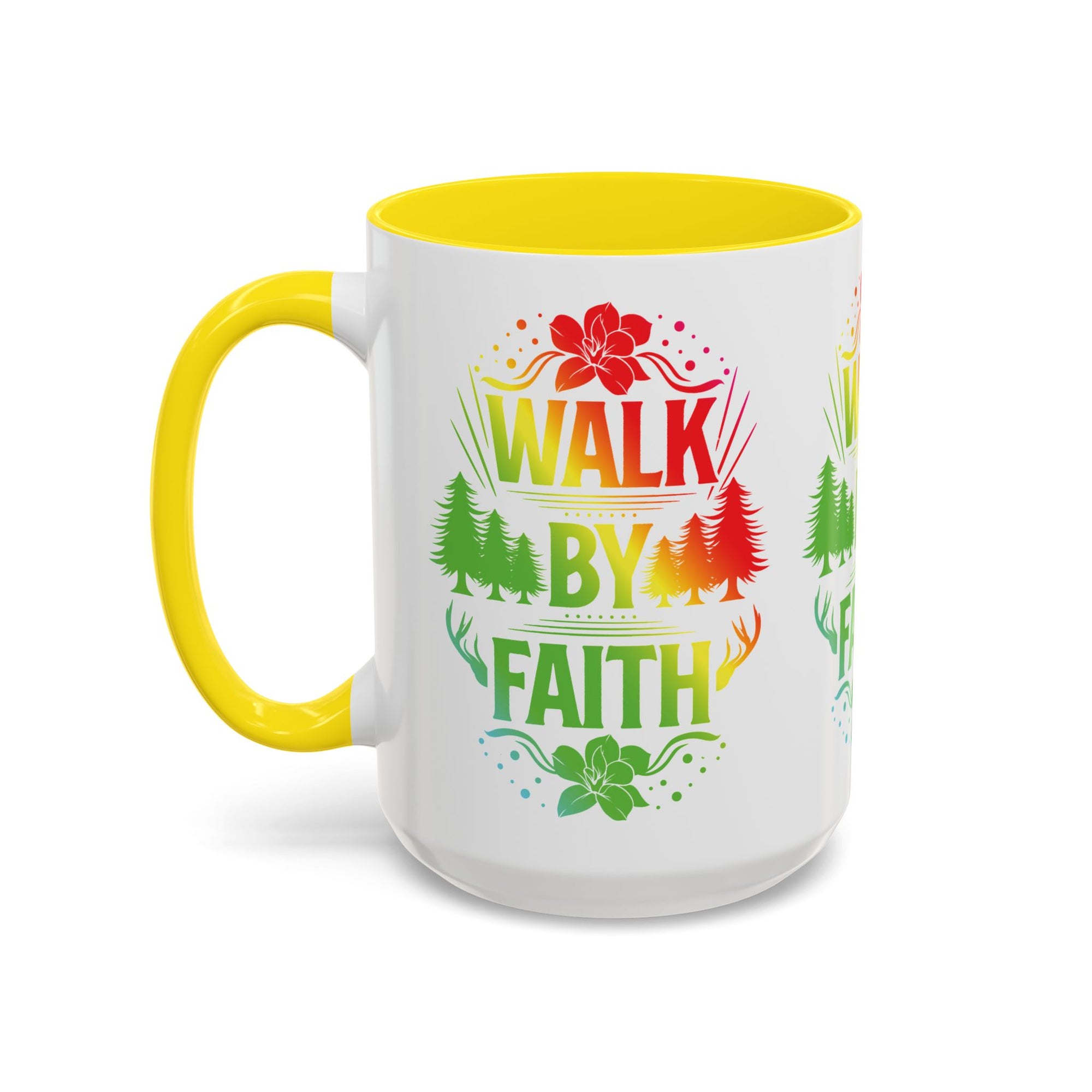 Walk by Faith Accent Coffee Mug - Inspirational Design