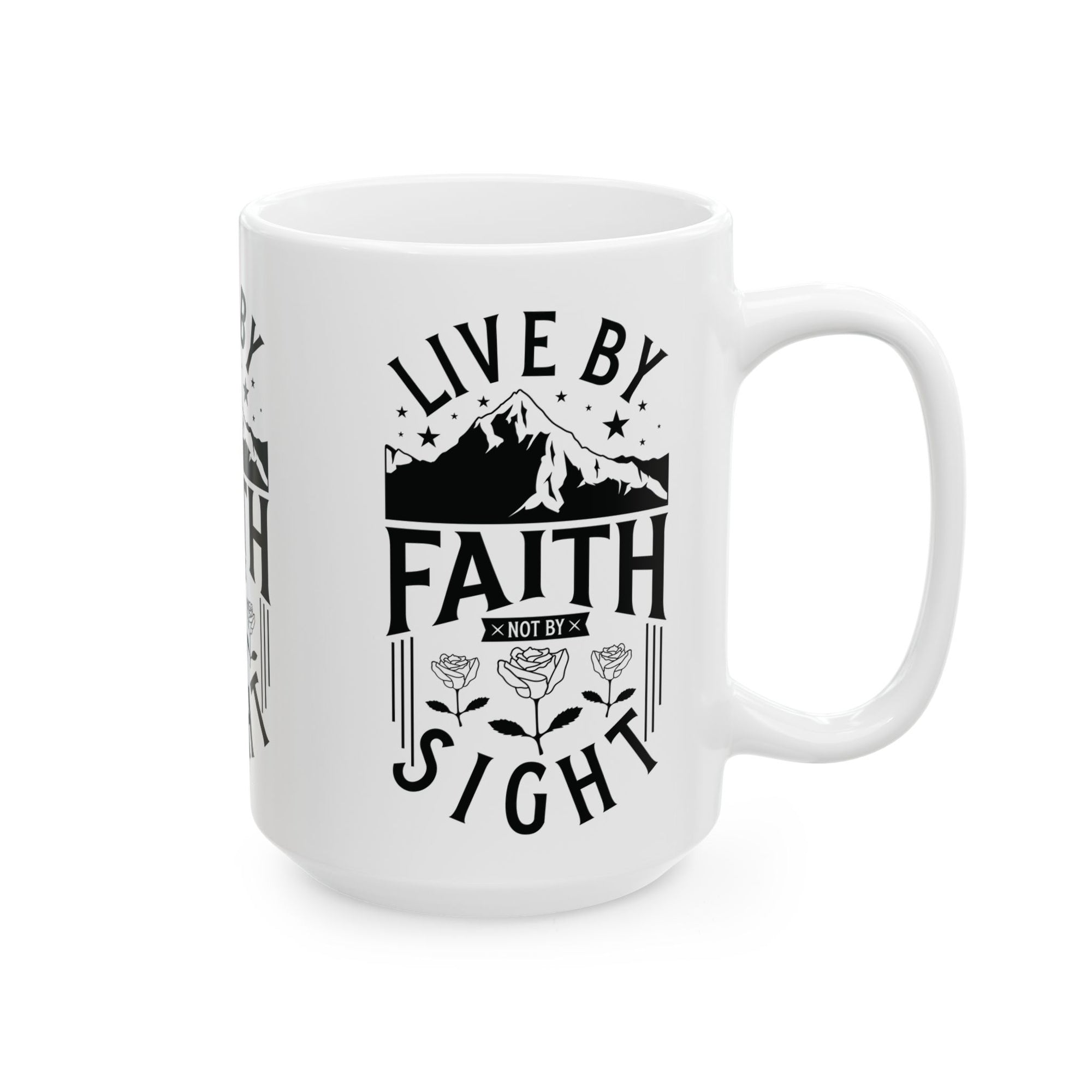 Inspirational Ceramic Mug - "Live by Faith not by Sight" - Perfect for Daily Motivation & Gift Giving