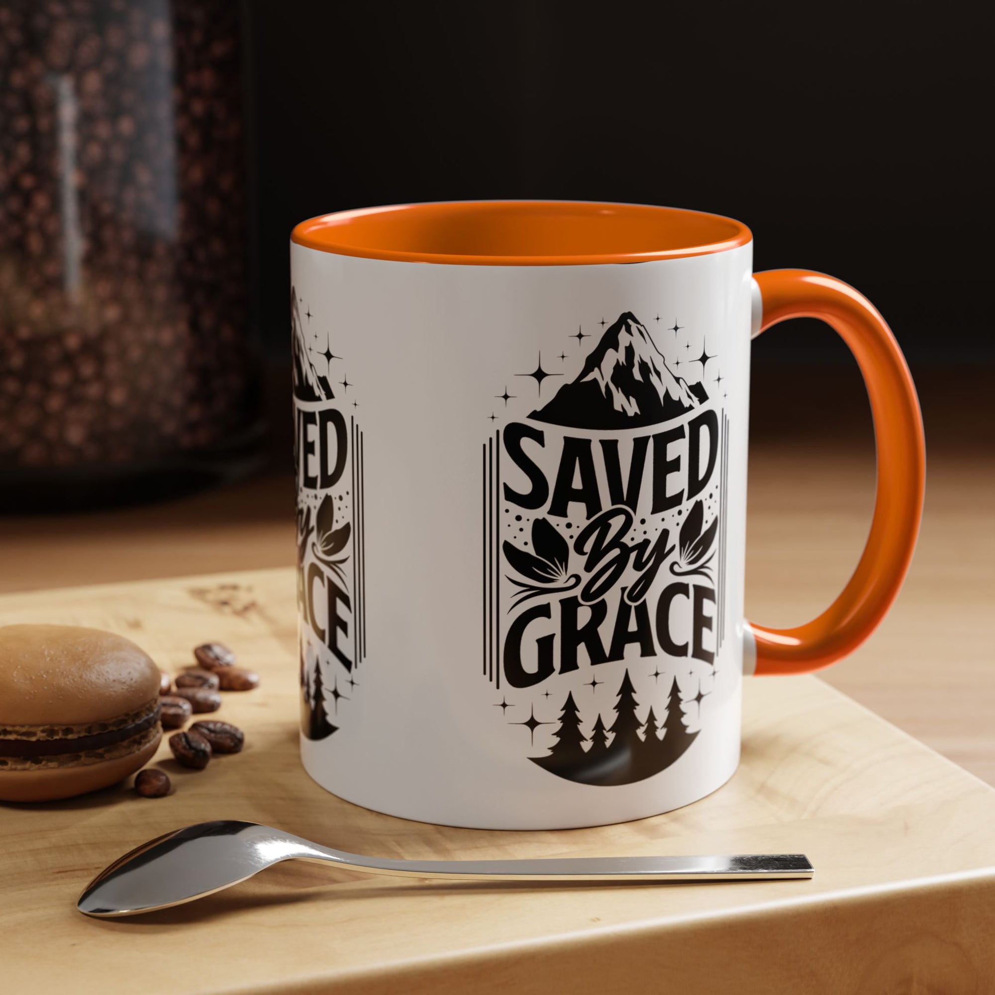 Saved by Grace Accent Coffee Mug - Inspirational Design