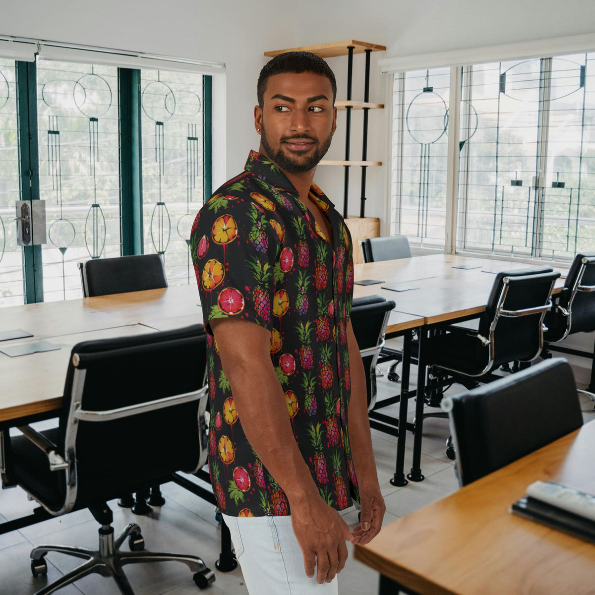 Men's Hawaiian Camp Shirt (AOP) (Fruits)