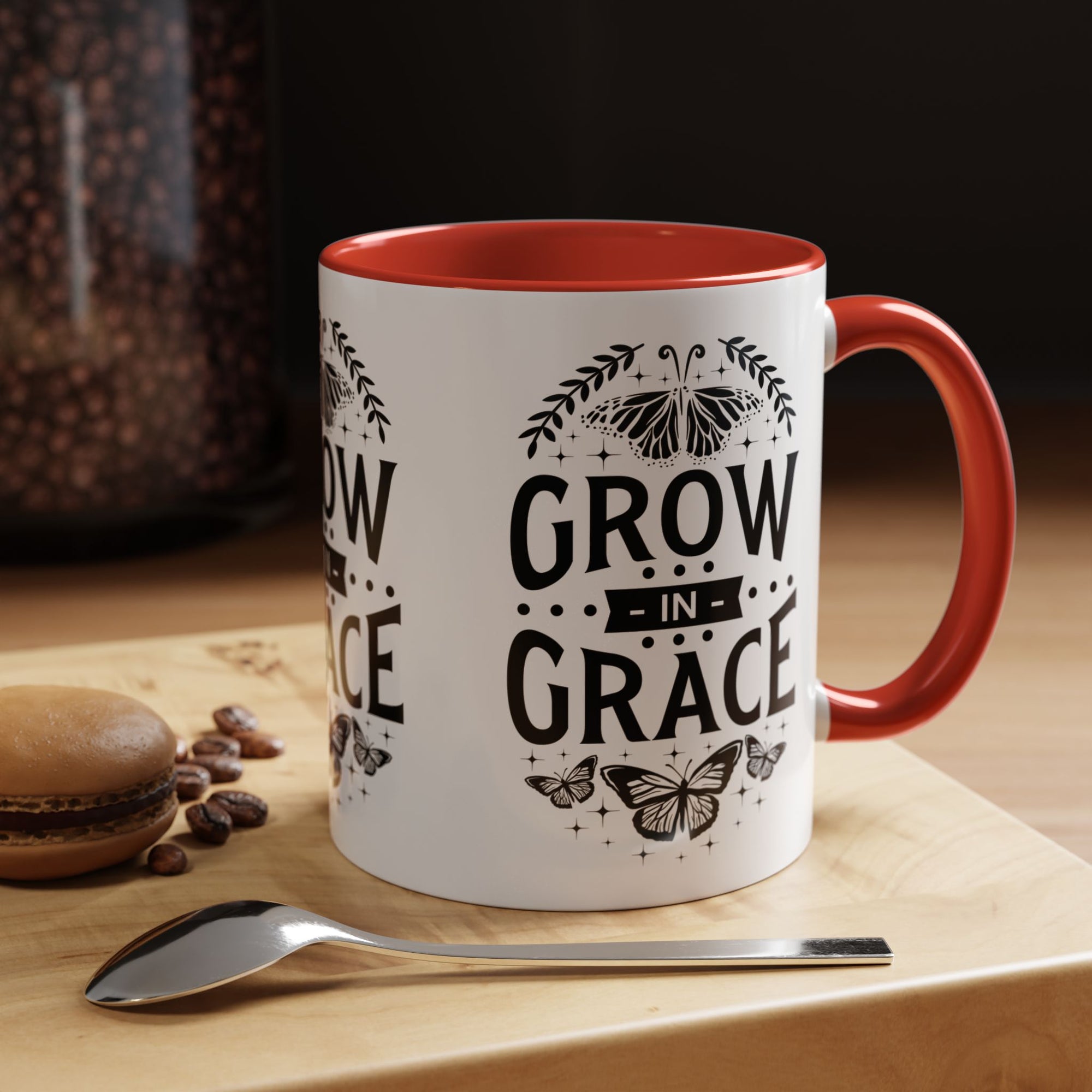Grow in Grace Accent Coffee Mug - Inspirational Design
