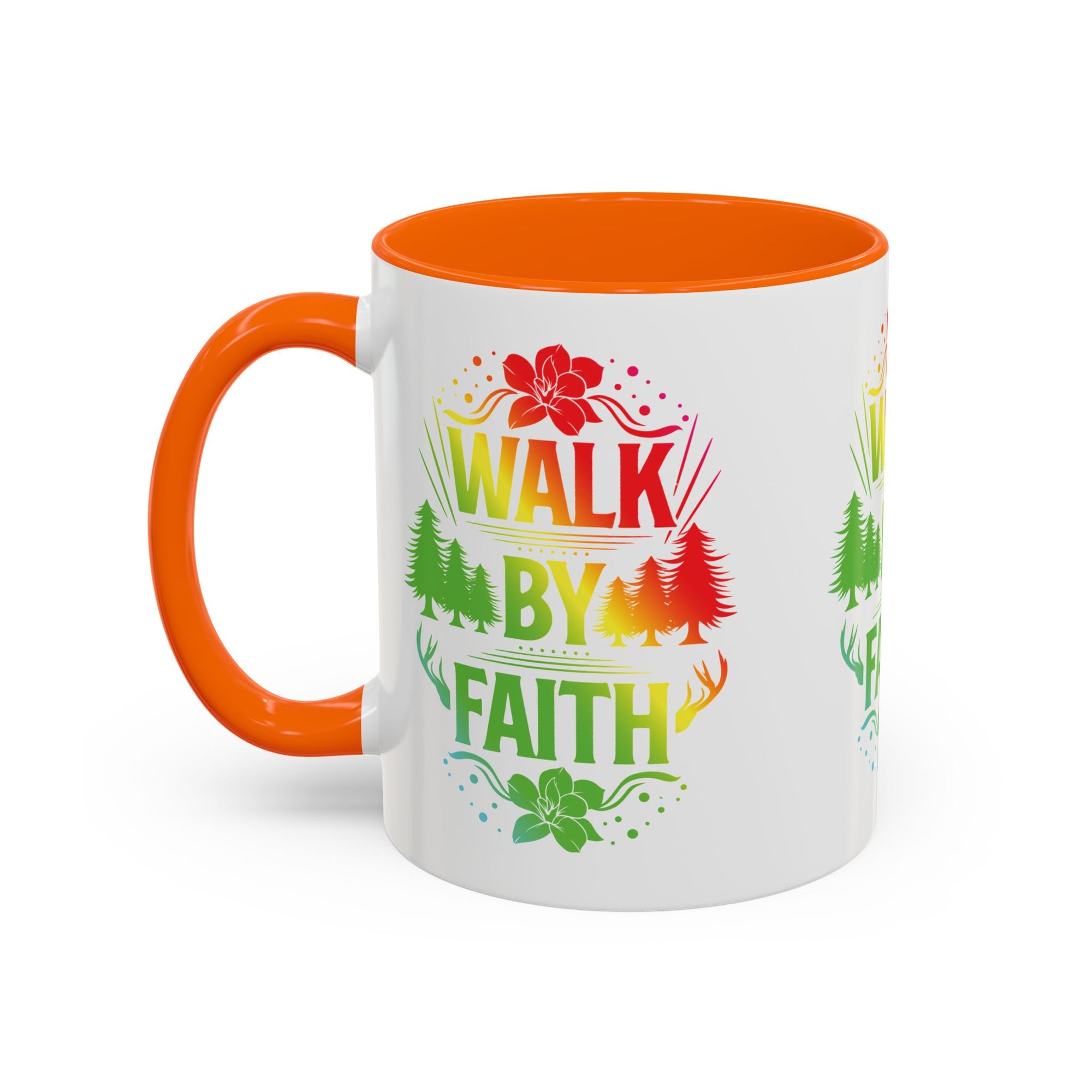 Walk by Faith Accent Coffee Mug - Inspirational Design