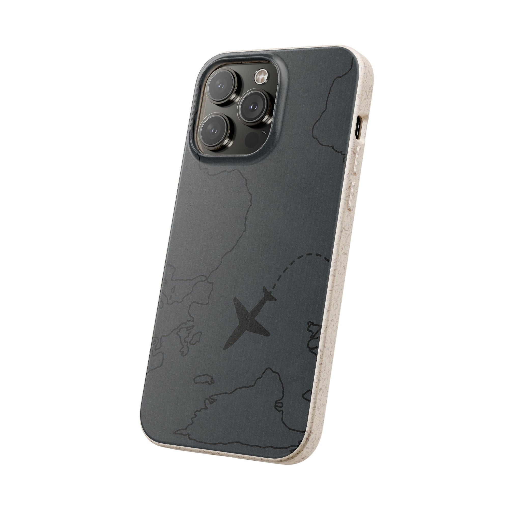 Airplane Map Biodegradable Phone Case, Eco-Friendly Phone Cover, Travel Gift, Sustainable Accessory, Nature Lover Gift