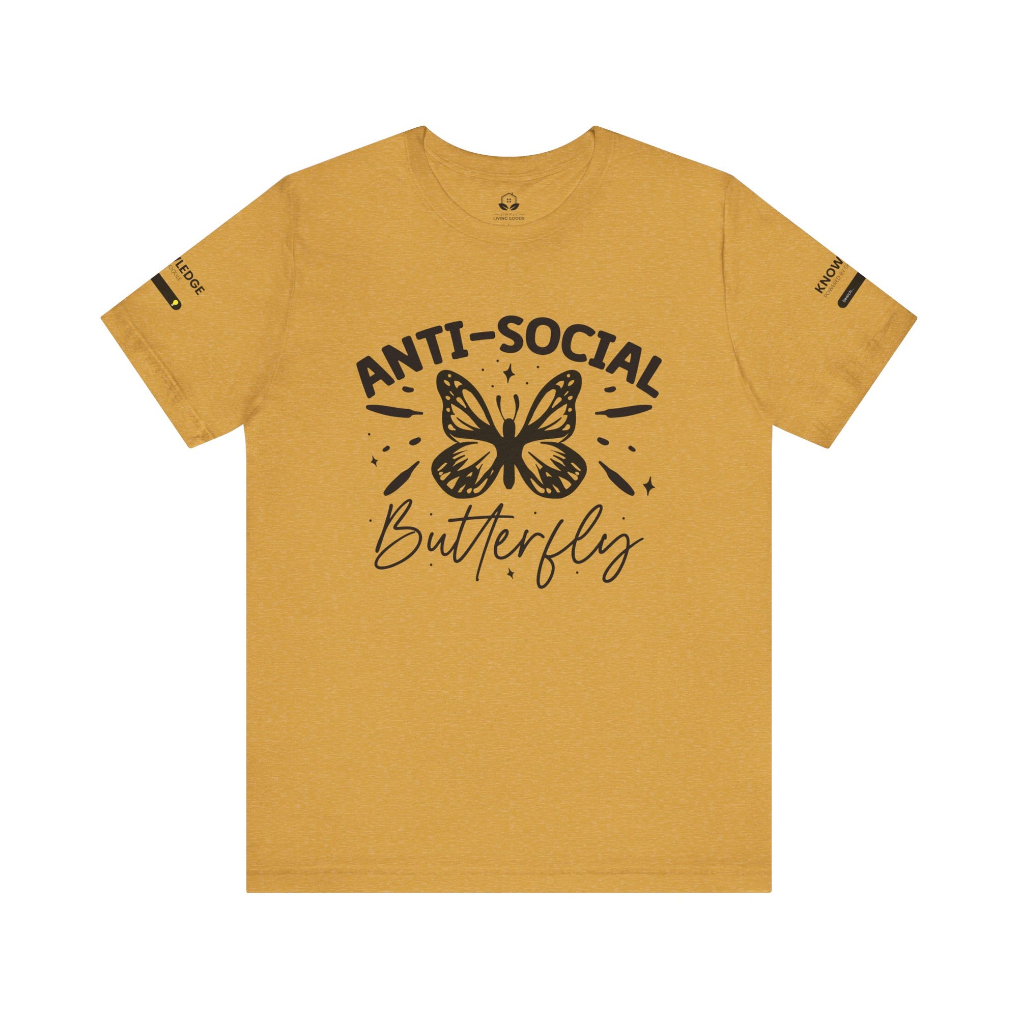 Unisex Jersey Tee with 'Anti-Social Butterfly' Quote - Perfect for Everyday Wear