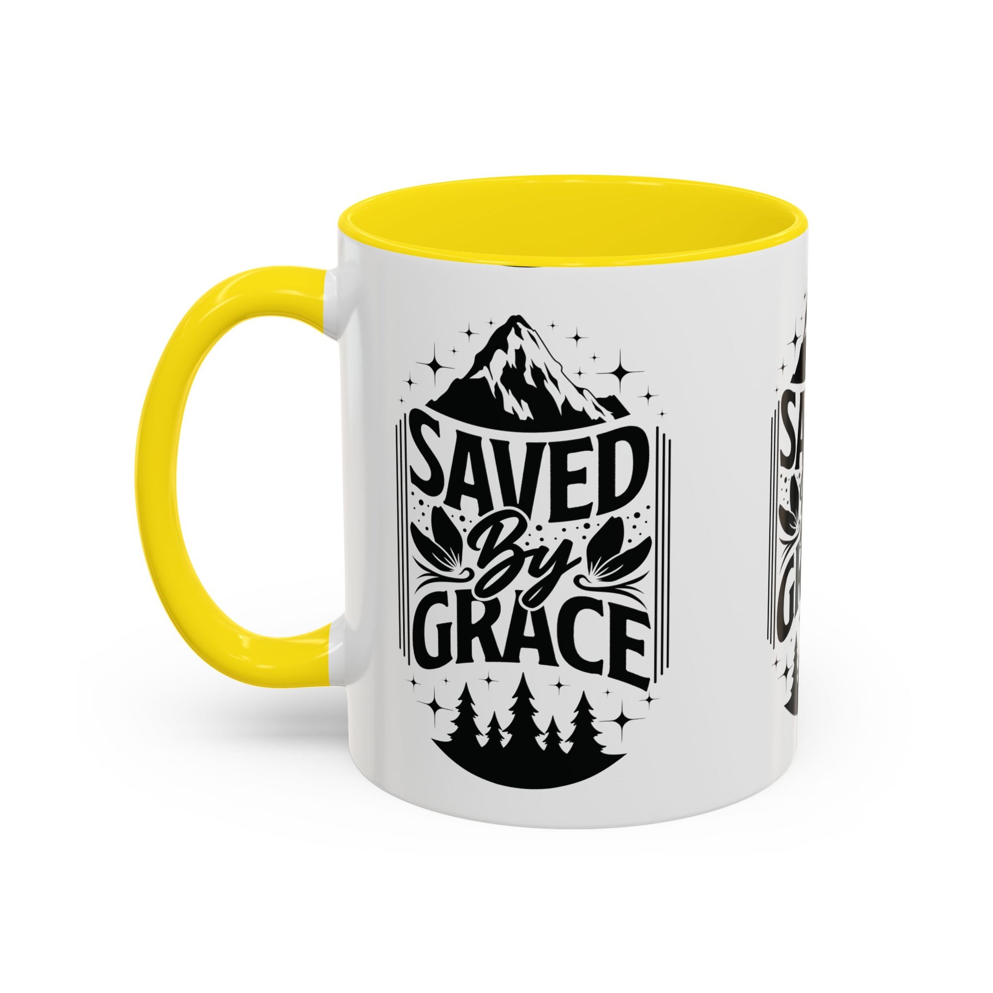 Saved by Grace Accent Coffee Mug - Inspirational Design