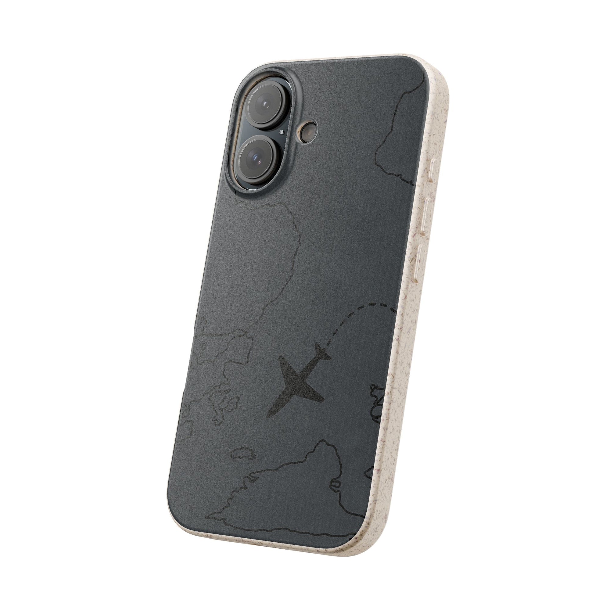 Airplane Map Biodegradable Phone Case, Eco-Friendly Phone Cover, Travel Gift, Sustainable Accessory, Nature Lover Gift