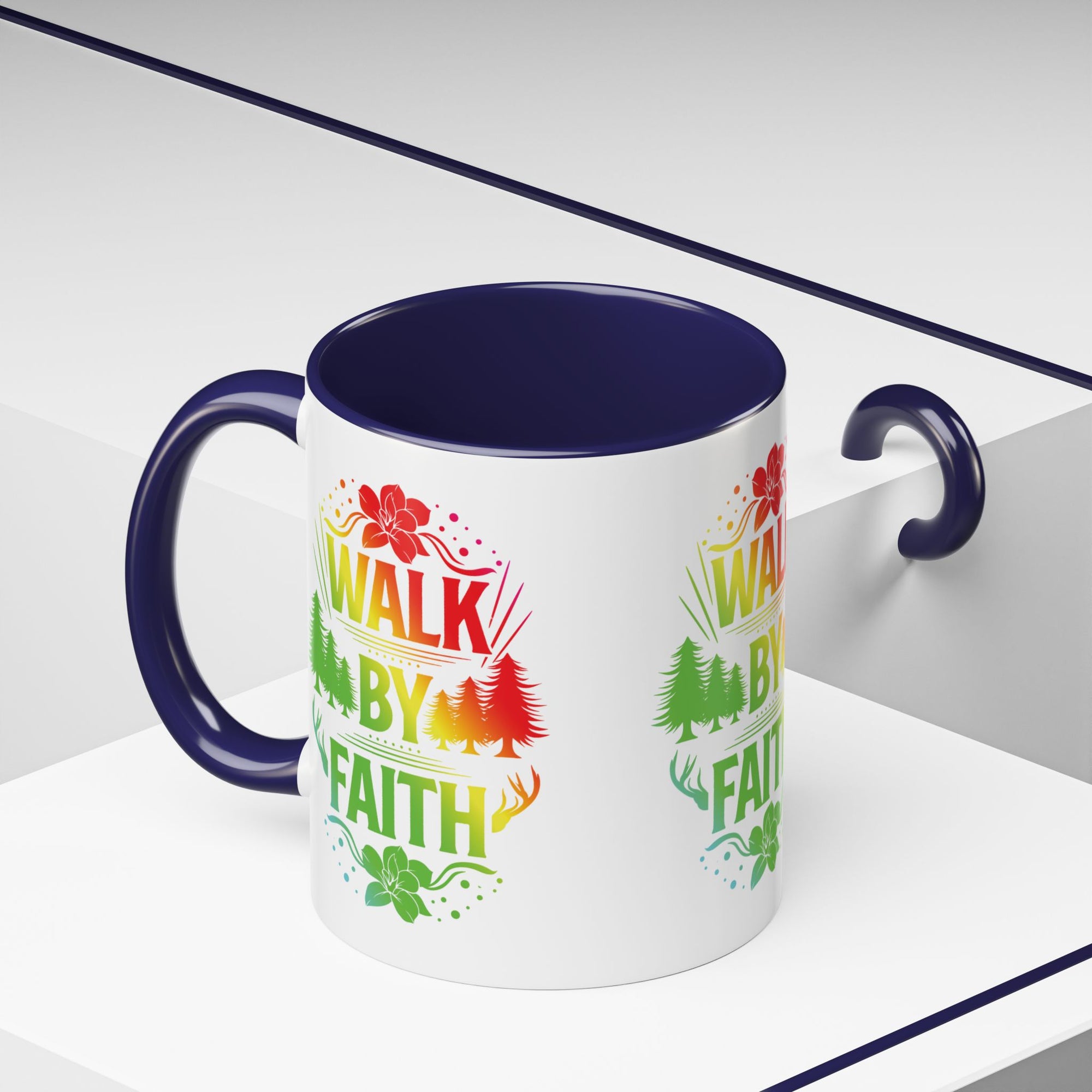 Walk by Faith Accent Coffee Mug - Inspirational Design