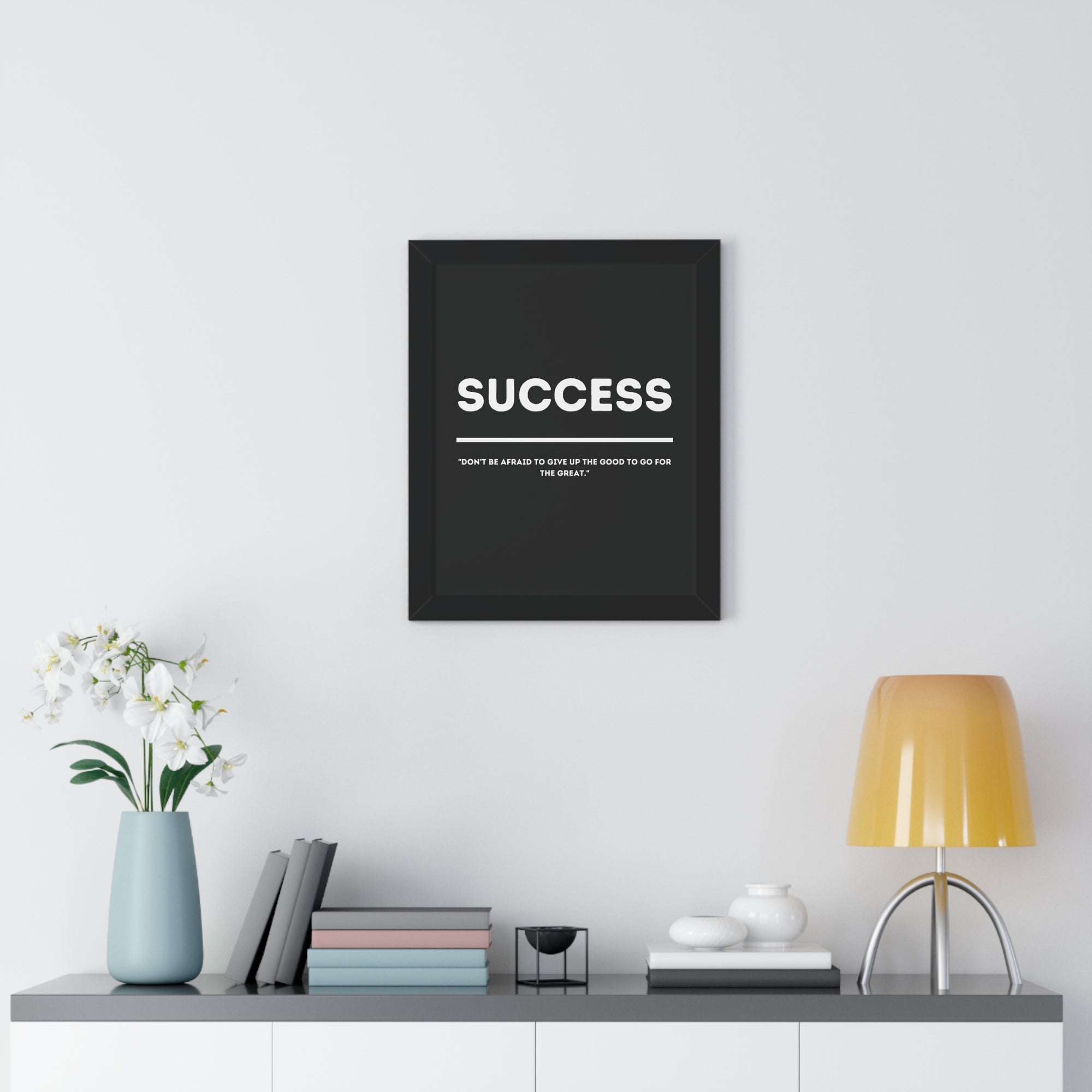 Minimalist in Black (Success) - Framed Vertical Poster