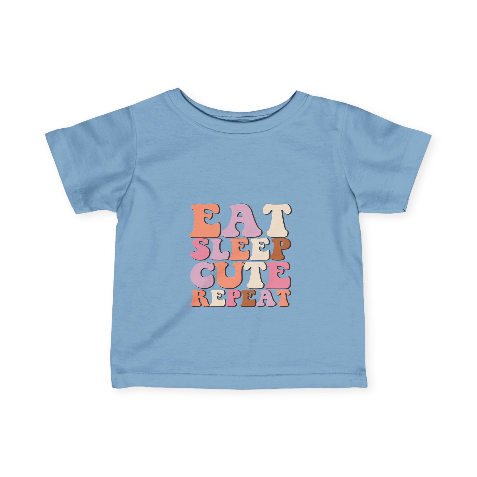 Cute Infant T-Shirt - 'Eat Sleep Cute Repeat' with Colorful Number 1 Design