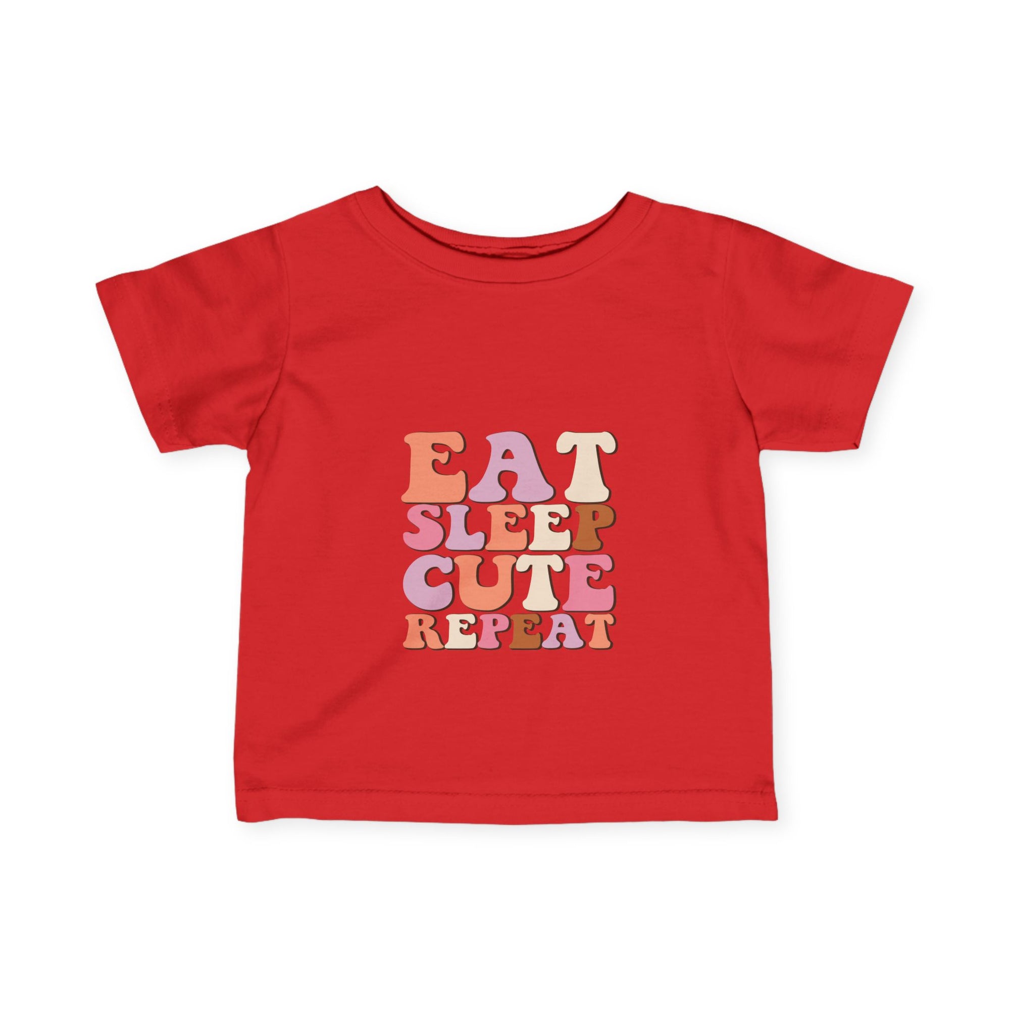 Cute Infant T-Shirt - 'Eat Sleep Cute Repeat' with Colorful Number 1 Design