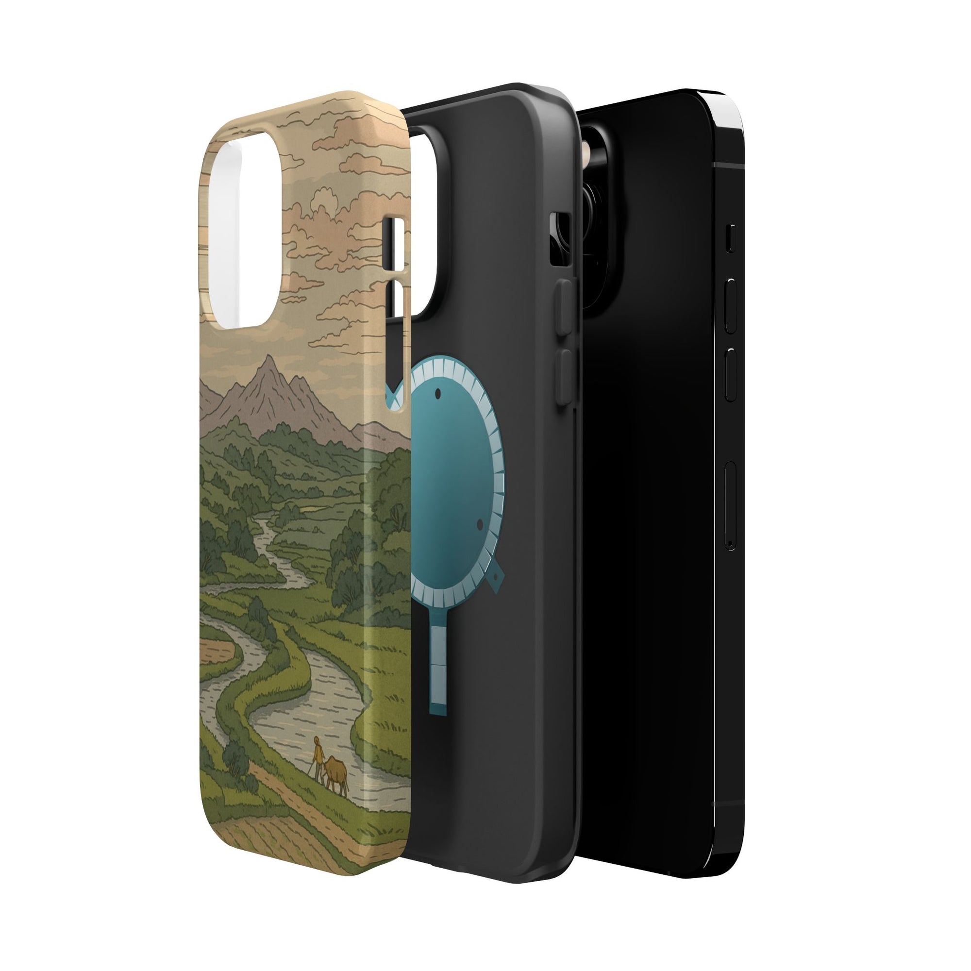 Nature-Inspired Magnetic Tough Case for iPhone, Phone Protection, Adventure Gift, Outdoor Lover, Earthy Aesthetic