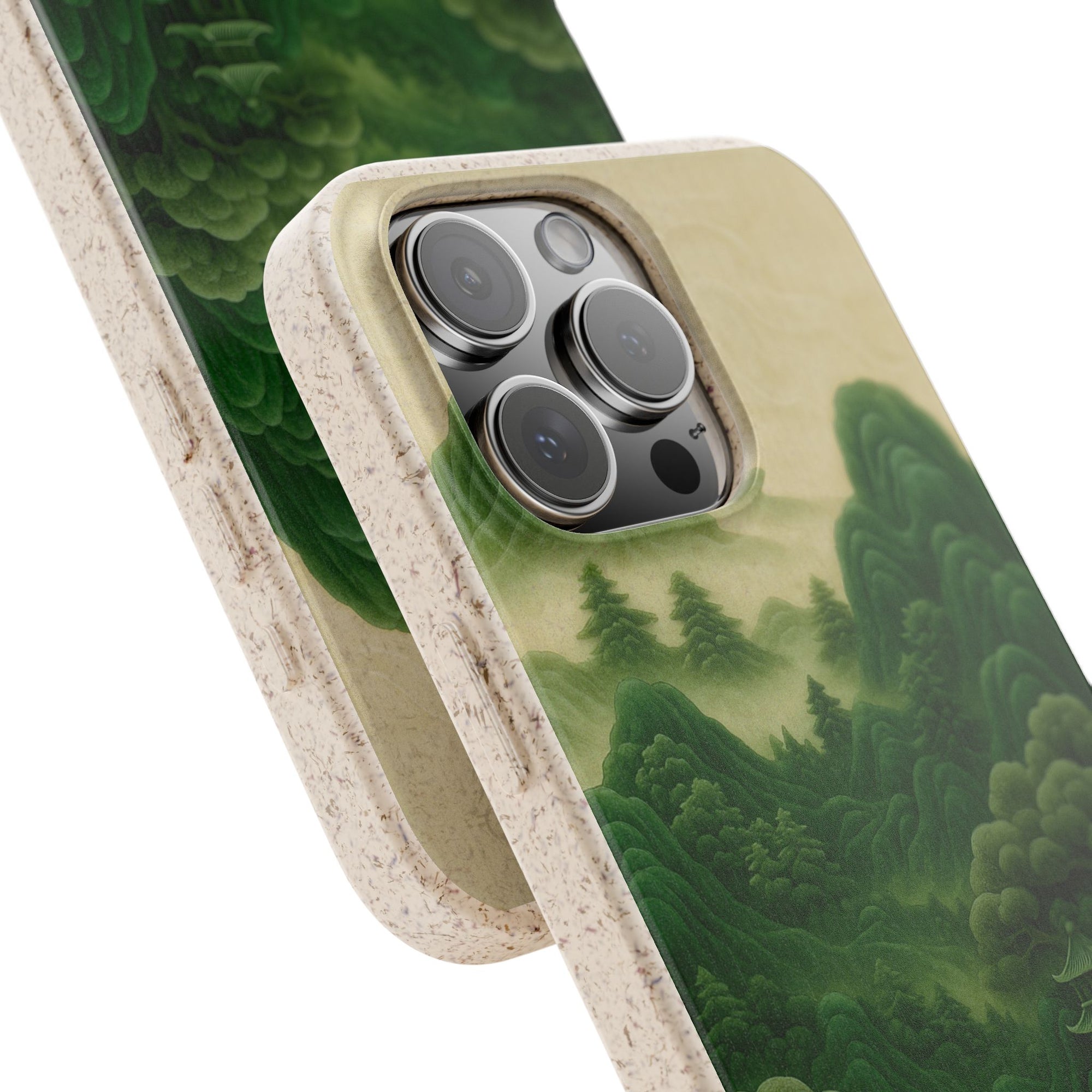Eco-Friendly Biodegradable Phone Cases with Serene Mountain Landscape Design, Sustainable Gift, Nature Lover Accessory, Green Phone Cover,