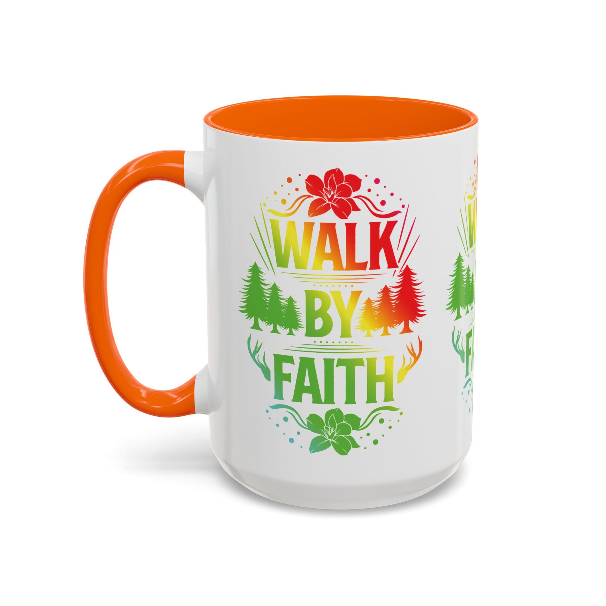 Walk by Faith Accent Coffee Mug - Inspirational Design