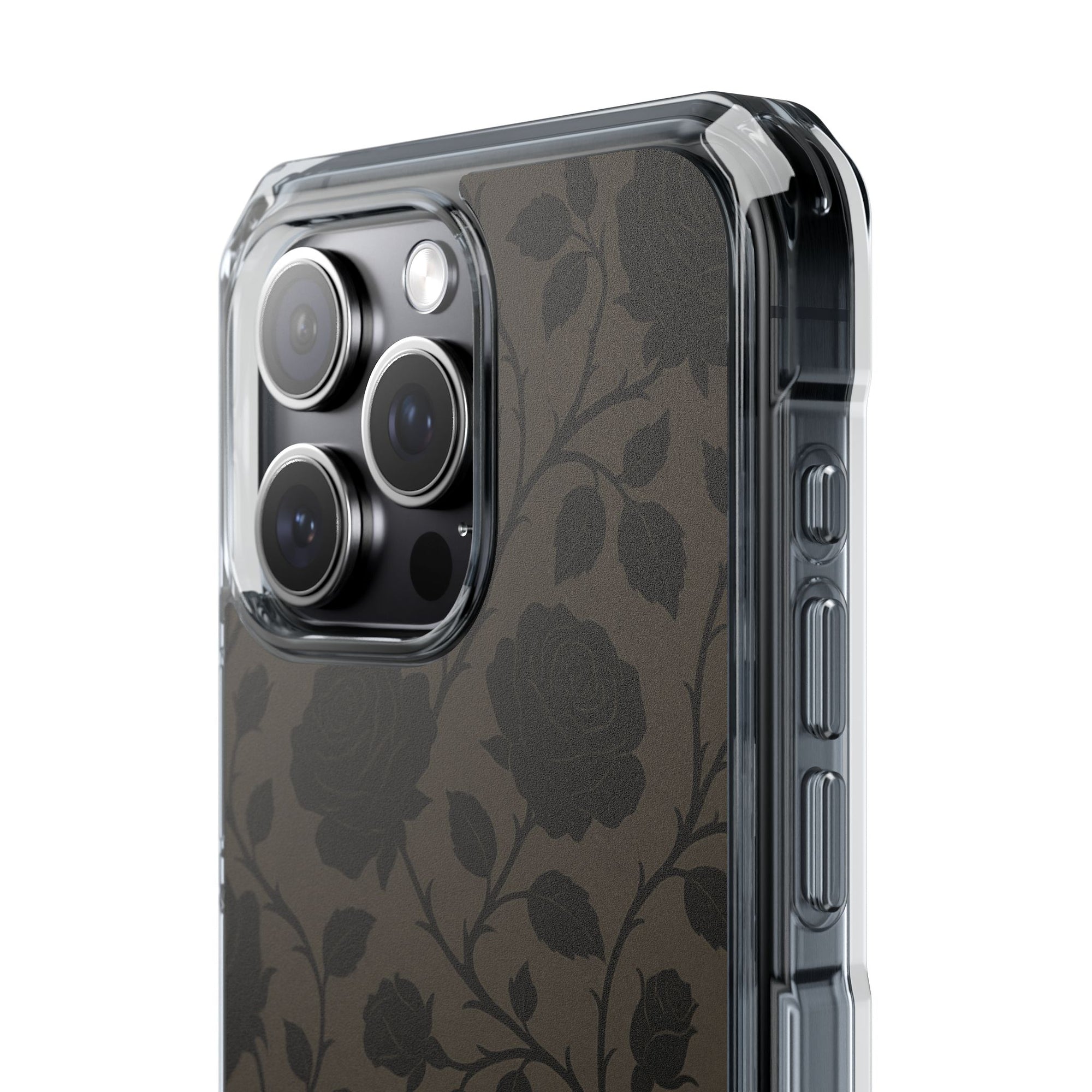 Floral Phone Case - Elegant Rose Design, Magnetic Clear Impact Case for iPhone, Stylish Phone Cover, Gifts for Her, Floral Lover