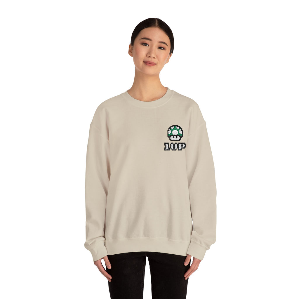 1UP Mushroom - Unisex Heavy Blend™ Crewneck Sweatshirt