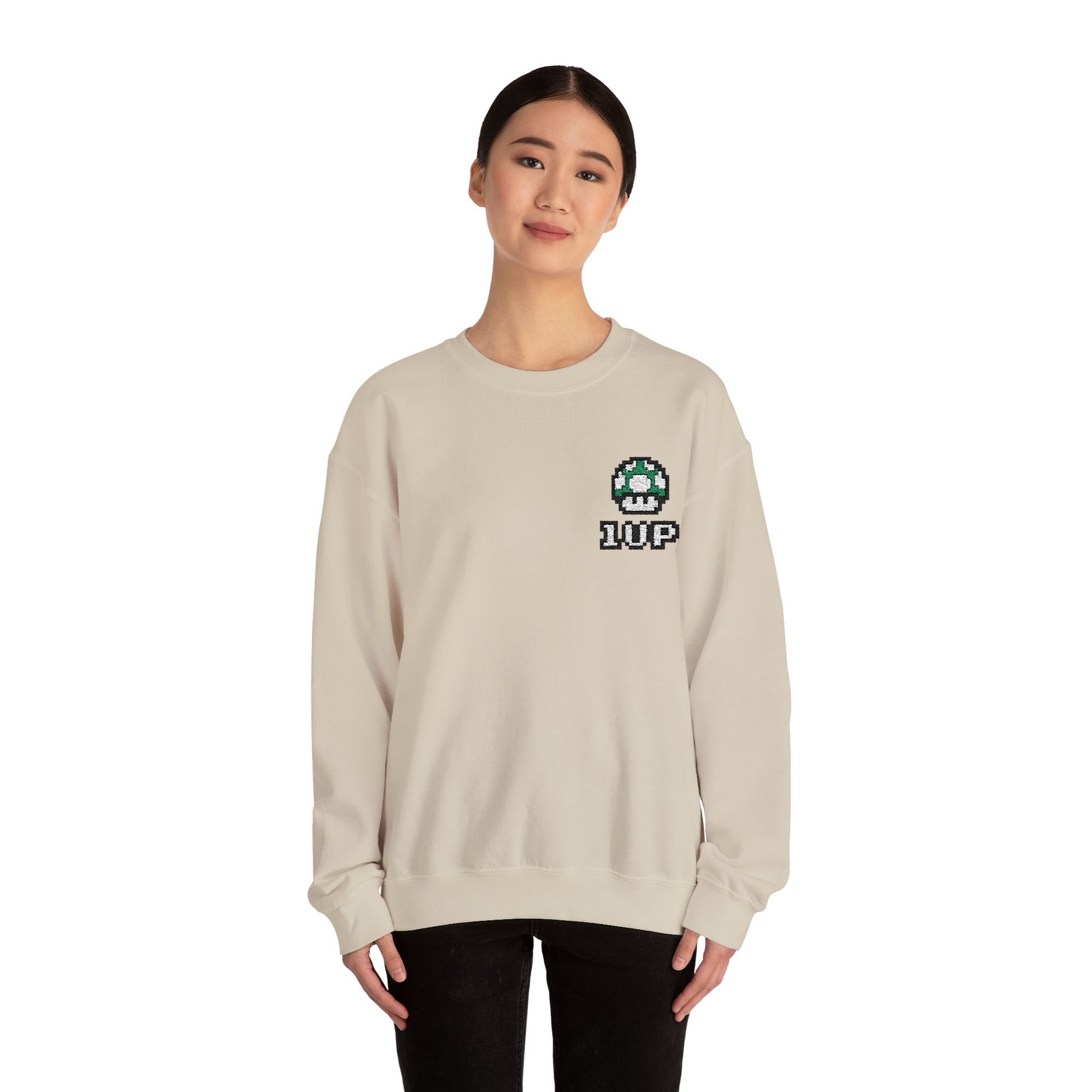 1UP Mushroom - Unisex Heavy Blend™ Crewneck Sweatshirt